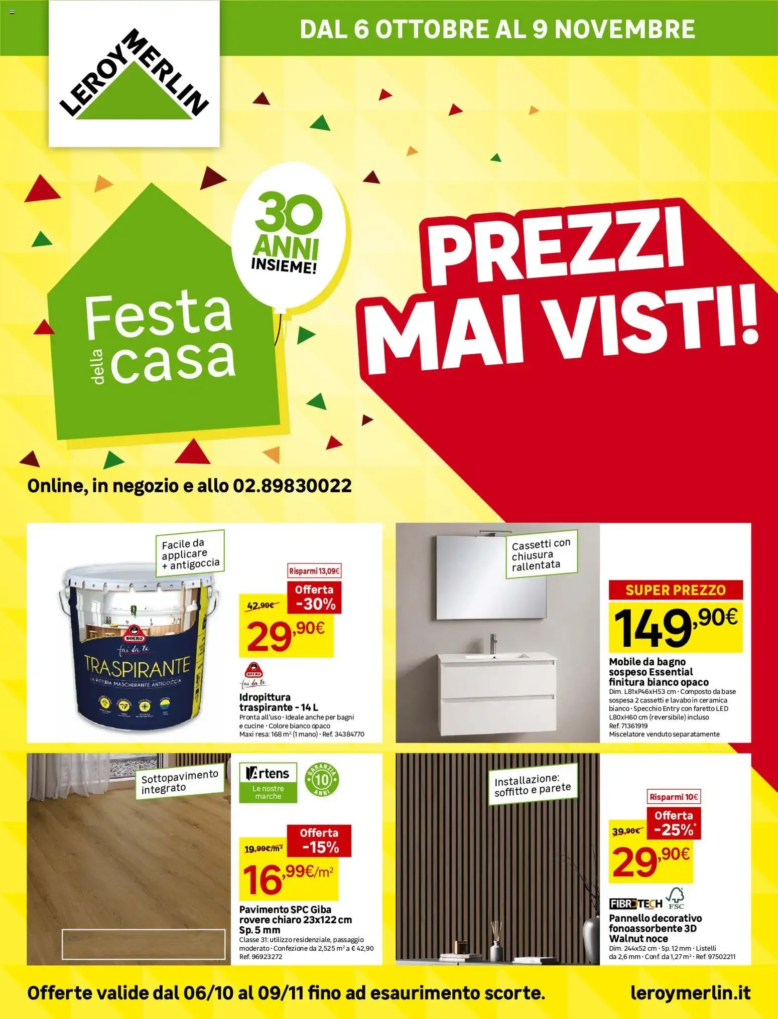 Leroy Merlin - Festa della casa: Prezzi Mai Visti! da 6 ottobre a 9 novembre di 2026 - Pagina del volantino 1