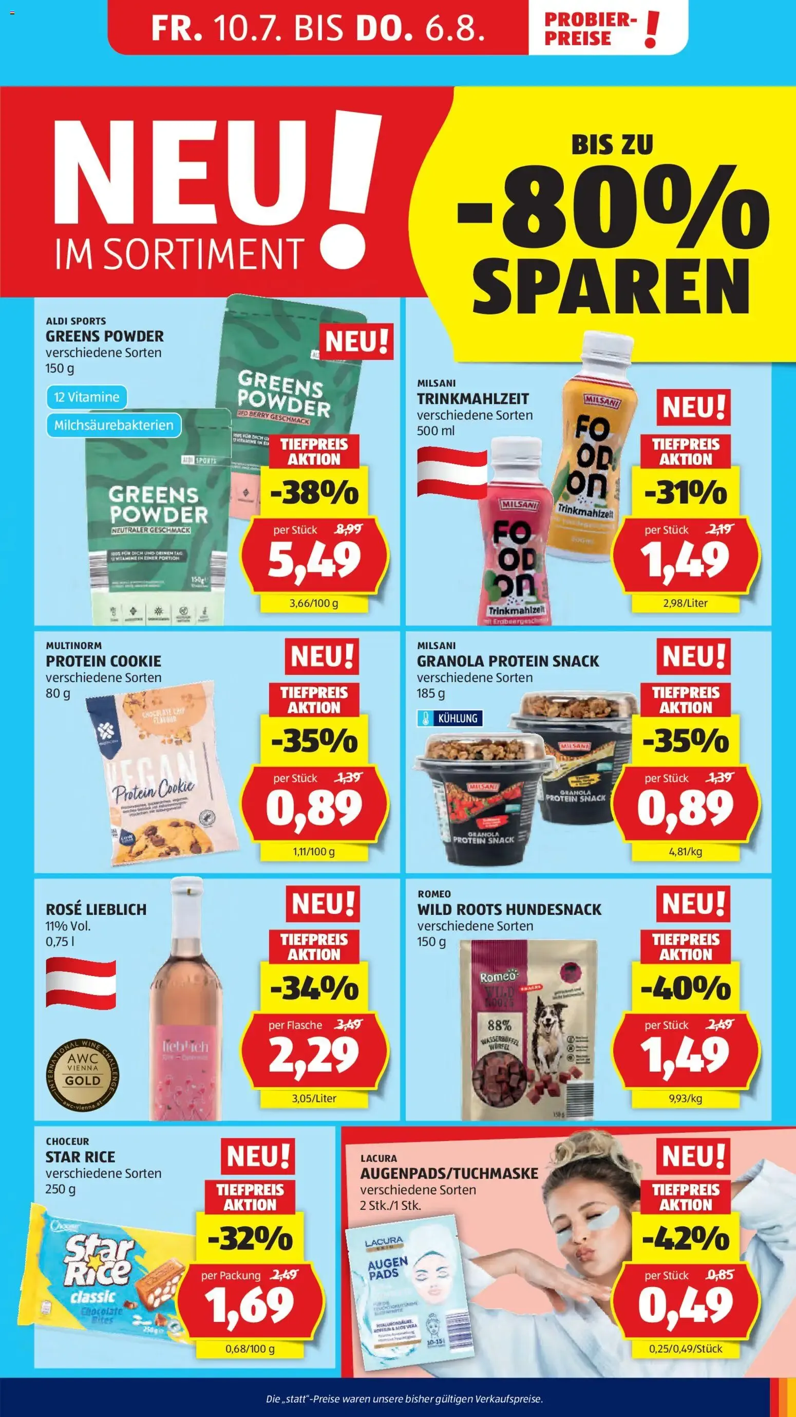 Hofer Flugblatt: Laufend Sparen en Sportartikeln y Bebidas von 7. August bis 13. August 2026 - Flugblätt seite 7