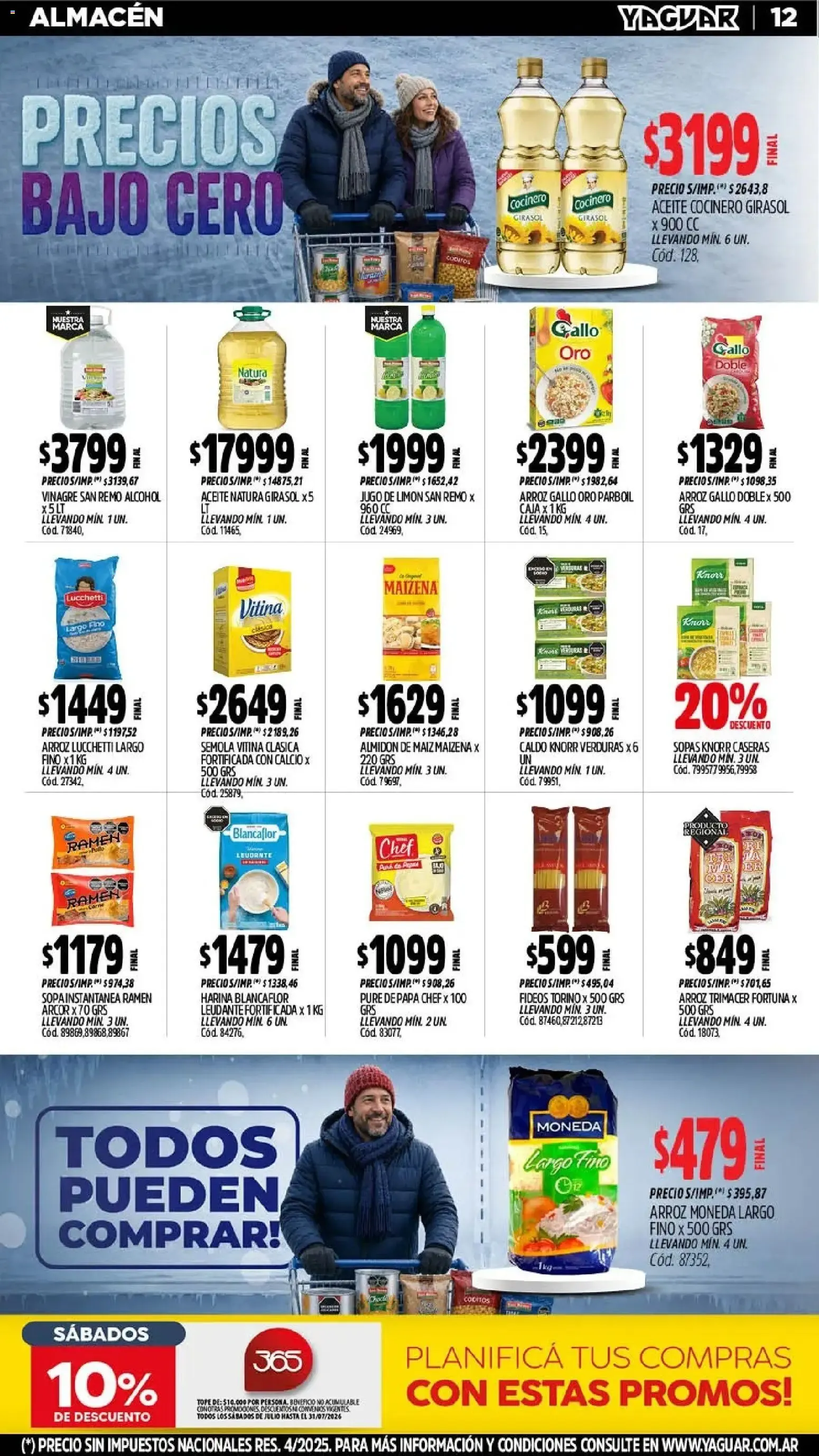 Ofertas de Mayorista Yaguar - Precios Bajo Cero 20 de julio al 26 de julio 2026 - Página 12 del catálogo