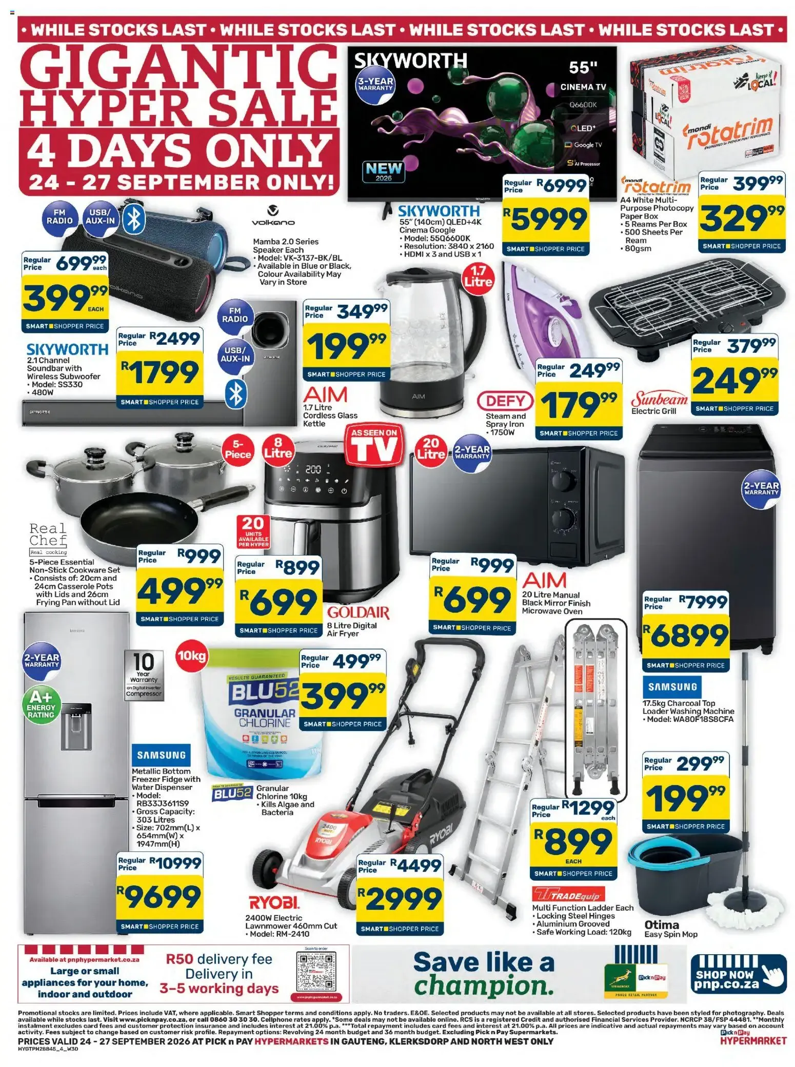 Pick n Pay Inland Provinces Hypermarket Hyper Gigantic Sale Specials (24/09/2026 - 27/09/2026) Online from 24 September to 27 September 2026 - Catalogue Page 4