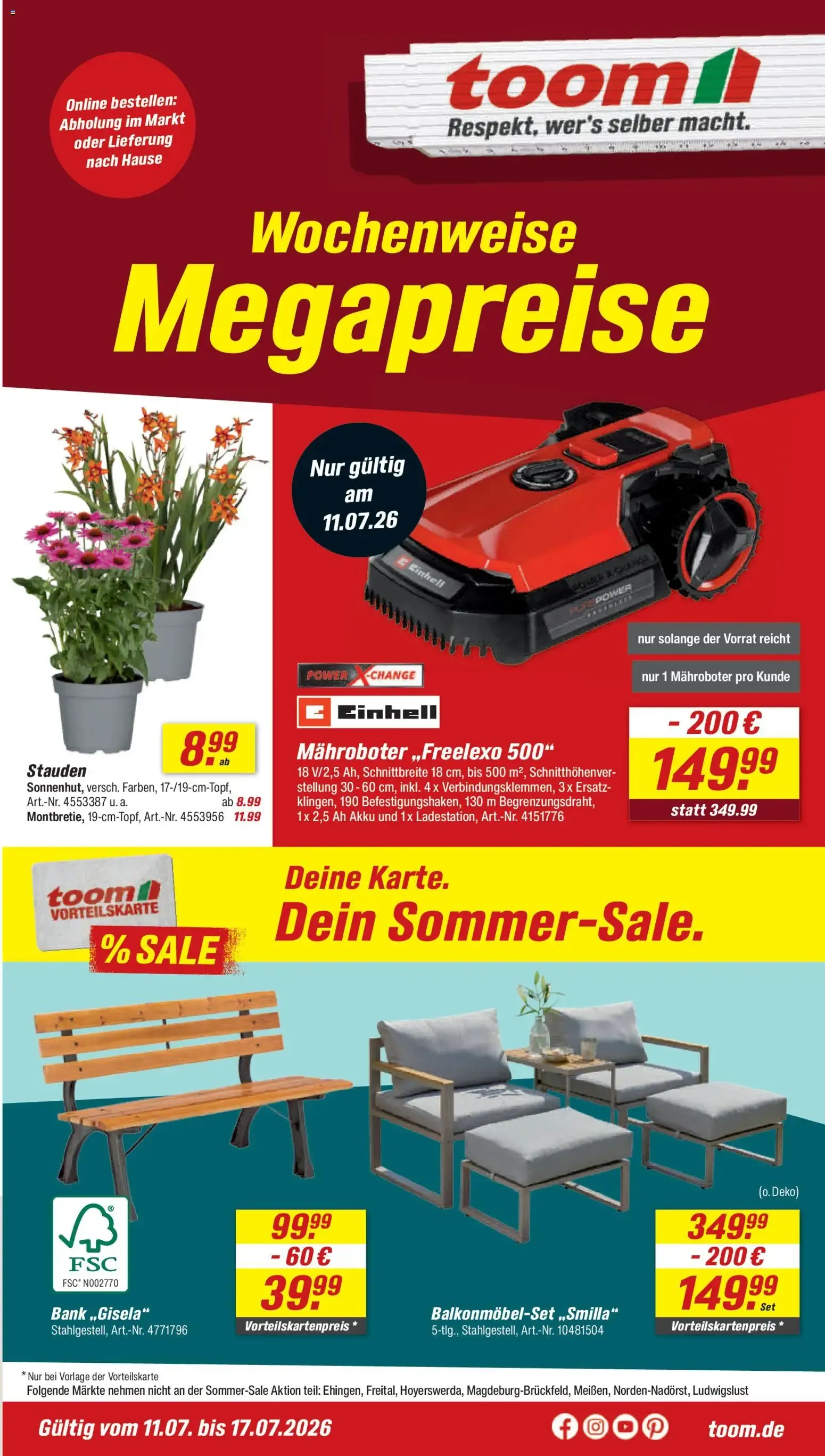 Toom Wochenweise Megapreise & Sommer-Sale