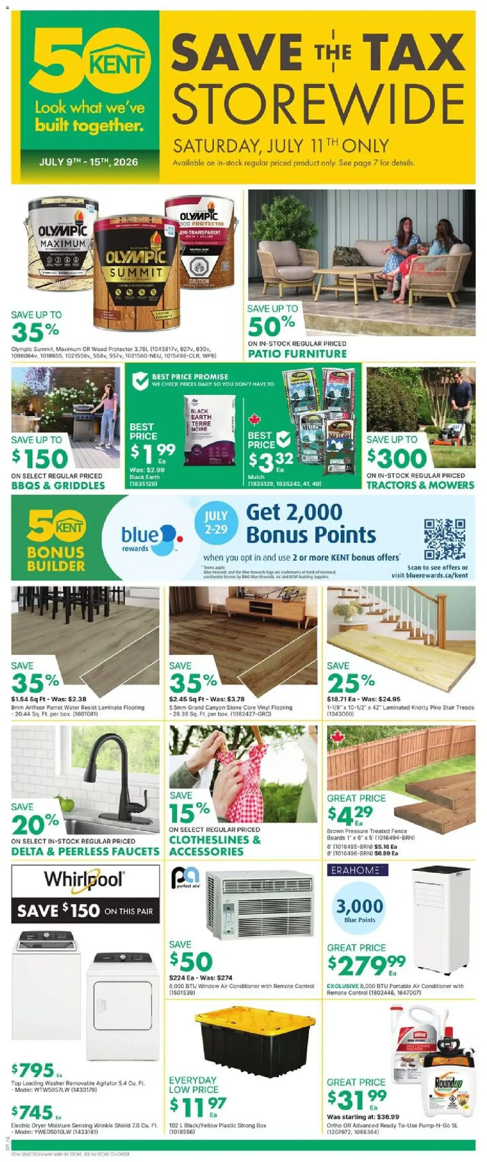 Kent Save The Tax Storewide from July 9 to July 15 2026 - flyer page 1
