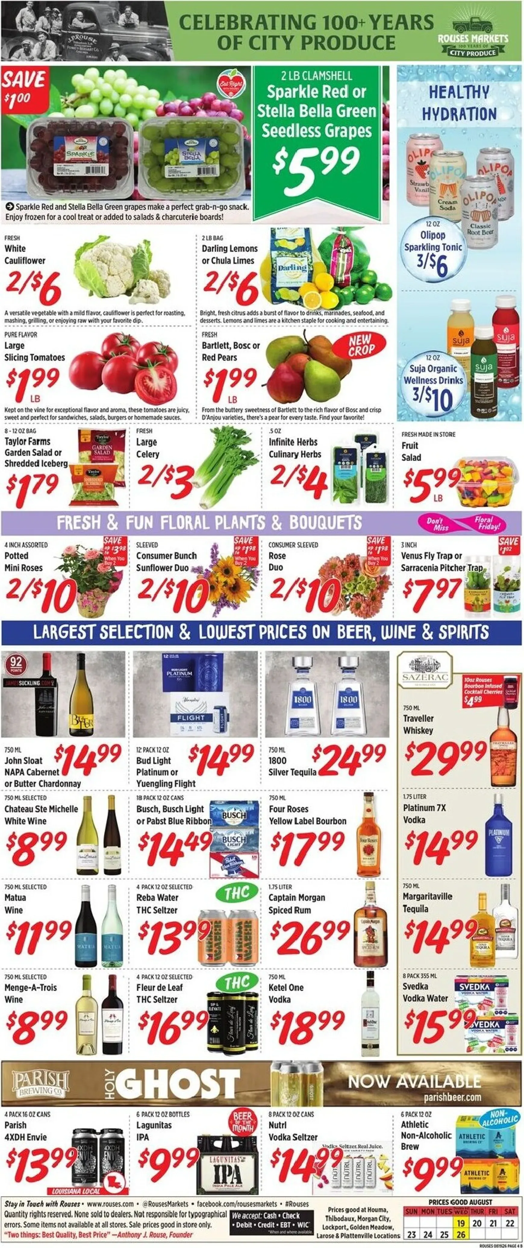 Weekly promotion Current Rouses Markets leaflet valid from Wednesday 08/19/2026 to Wednesday 08/26/2026 spanning from August 19 to August 26 2026 - Page 6 for Catalogue 365