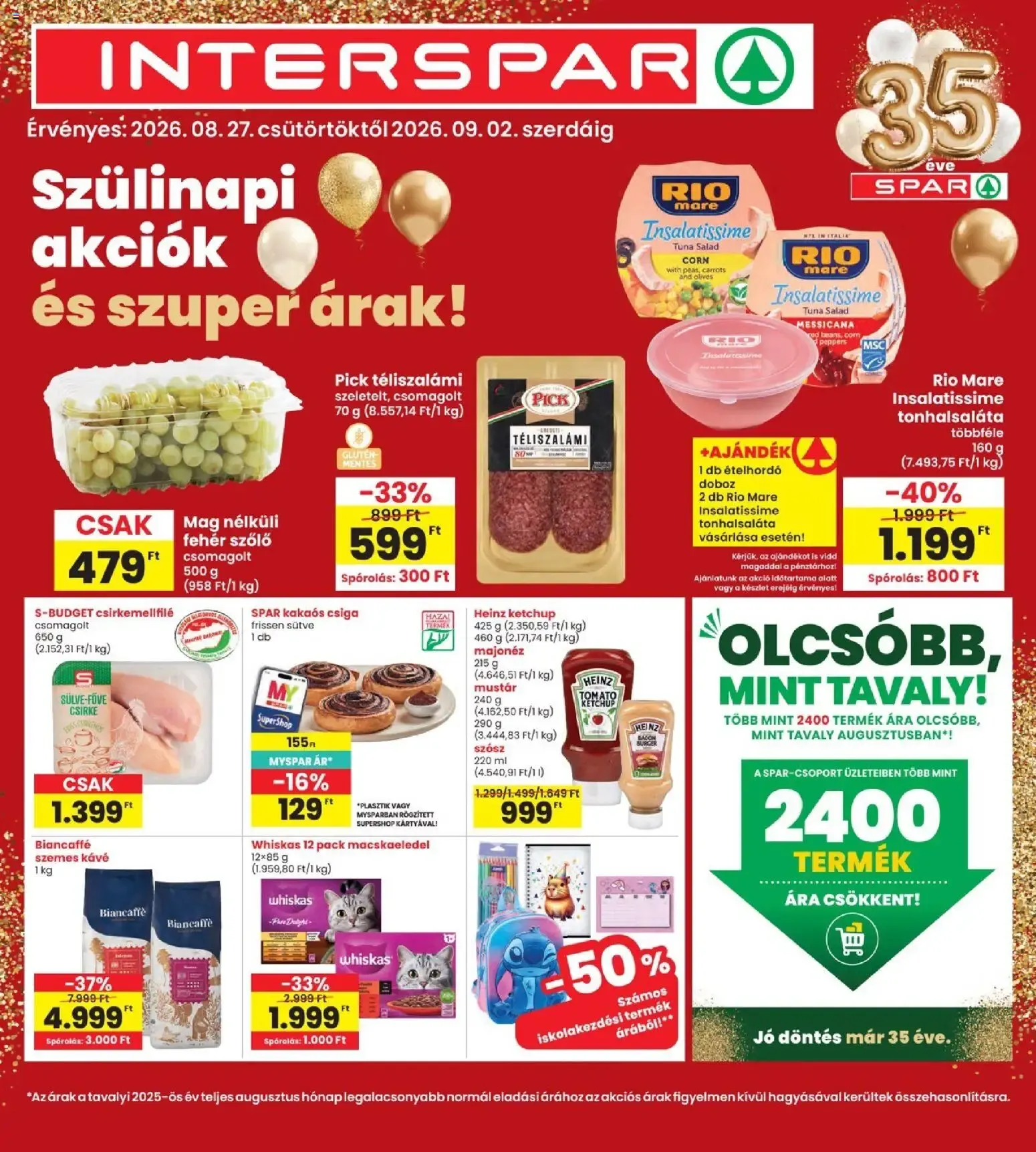 Katalógus Interspar akciós újság - 2026.08.27. -tól/töl > akció, lapozható szórólap 🛍️ augusztus 27.-tól szeptember 2.-ig 2026. - Oldal 1