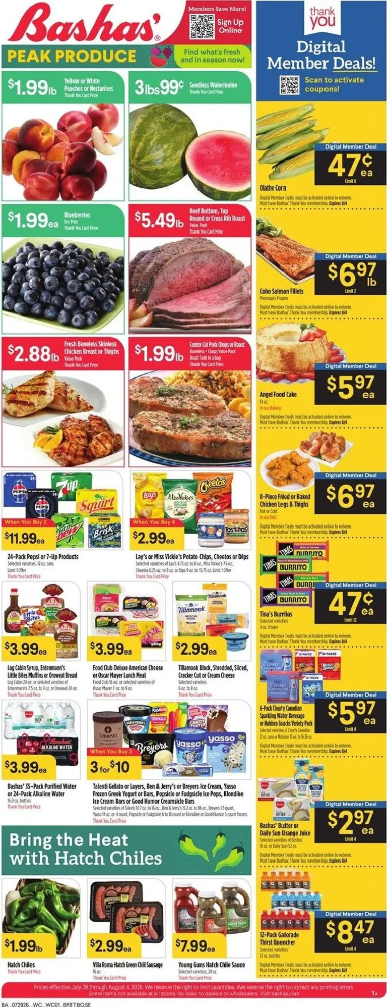 Current Bashas' leaflet valid from Wednesday 07/29/2026 to Tuesday 08/04/2026