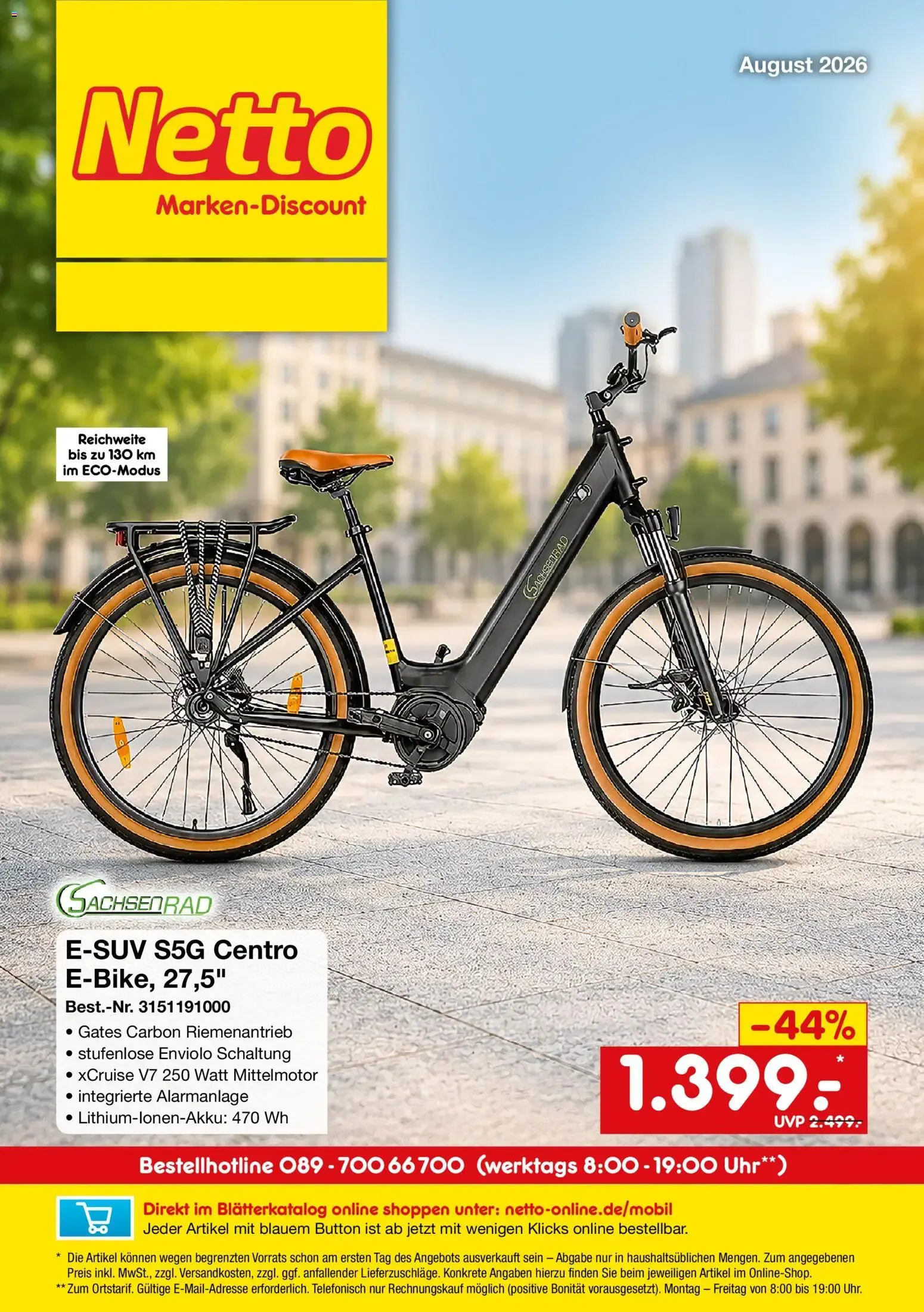 Netto Marken-Discount: E-SUV S5G Centro E-Bike von 1. August bis 31. August 2026 - Prospekt seite 1