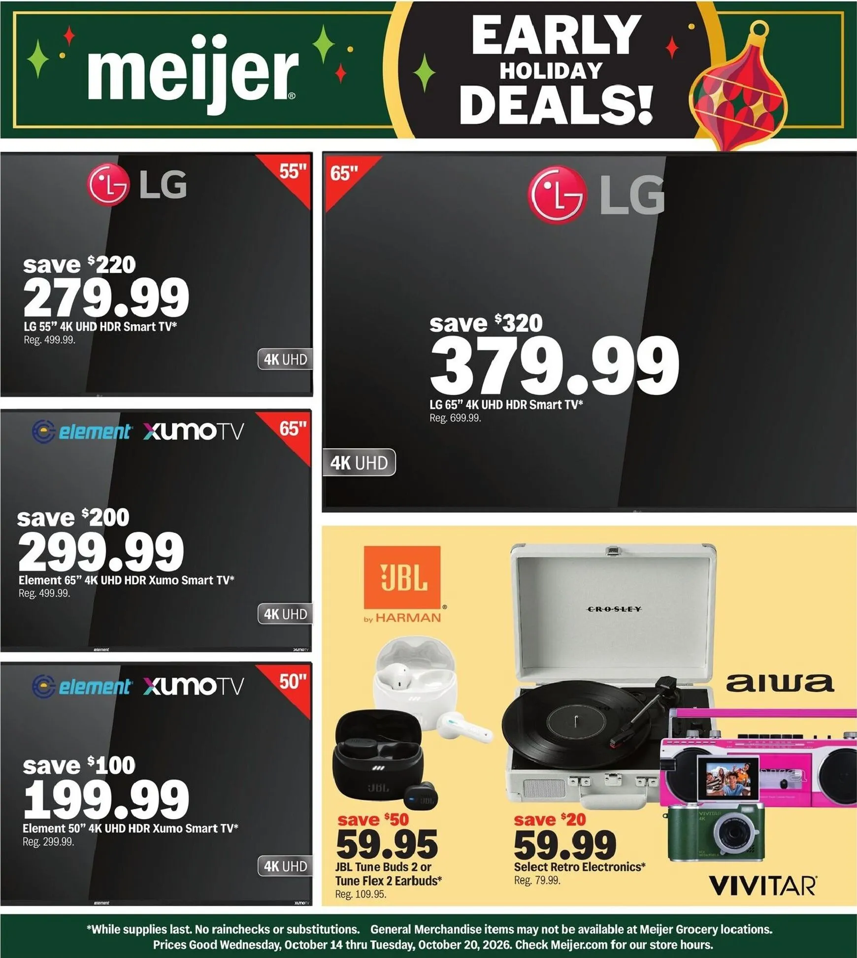 Future Meijer - Early Holiday Deals flyer valid from Wednesday 10/14/2026 to Tuesday 10/20/2026