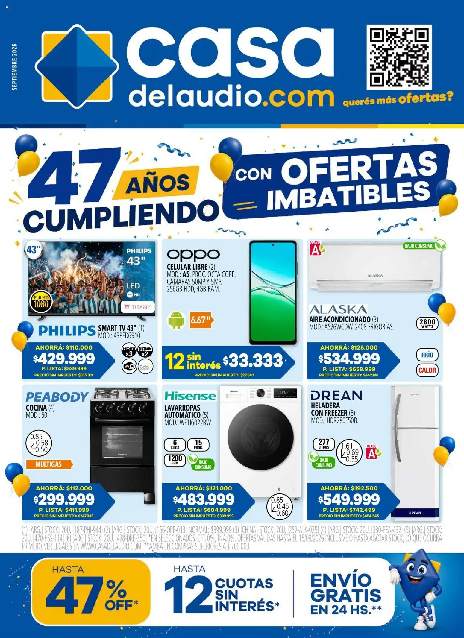 Casa del Audio - 47 Aniversario con Ofertas Imbatibles