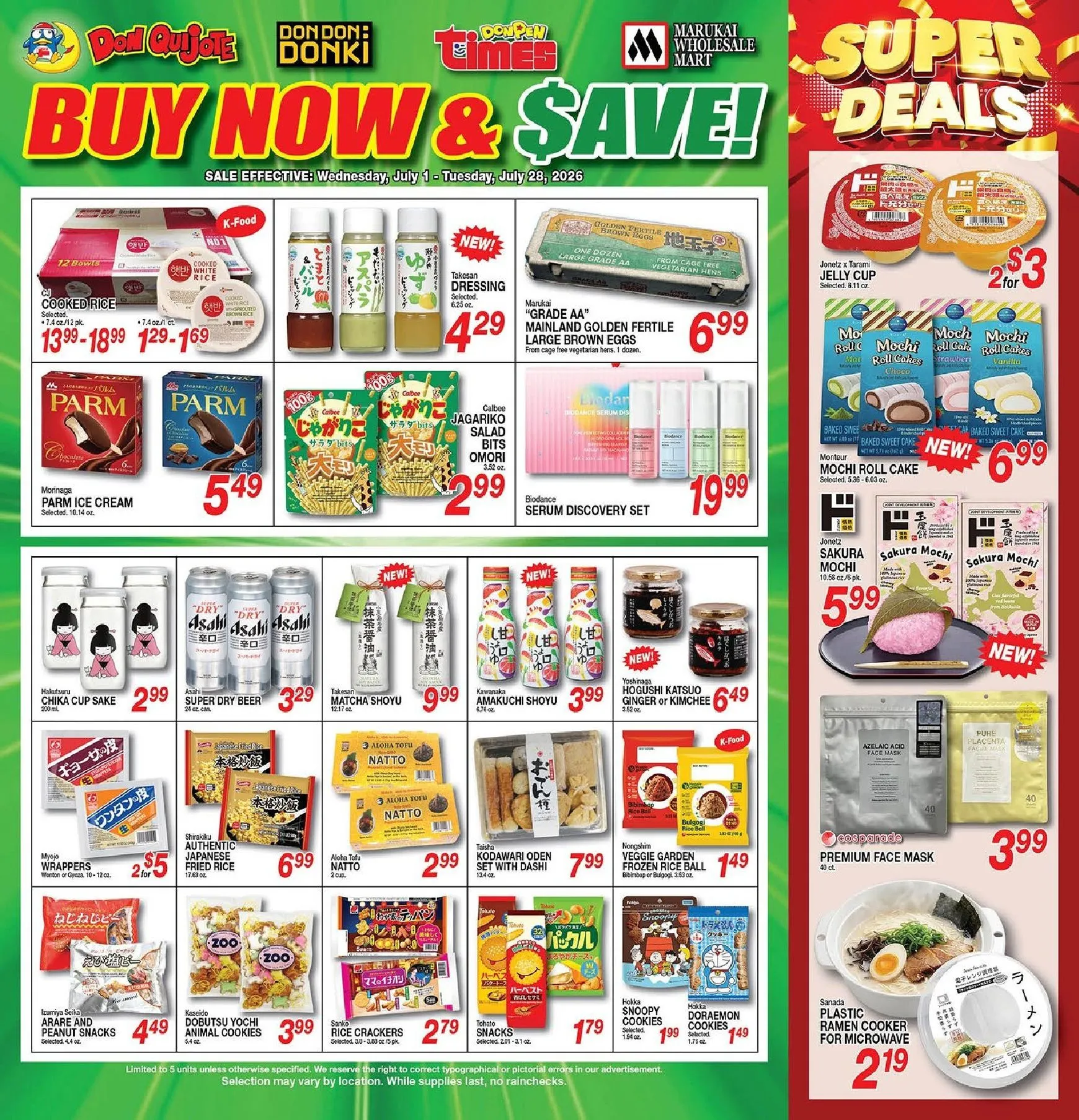 Weekly ad Current Don Quijote - Buy Now and Save leaflet valid from Wednesday 07/01/2026 to Tuesday 07/28/2026 from July 1 to July 28 2026 - Page 1