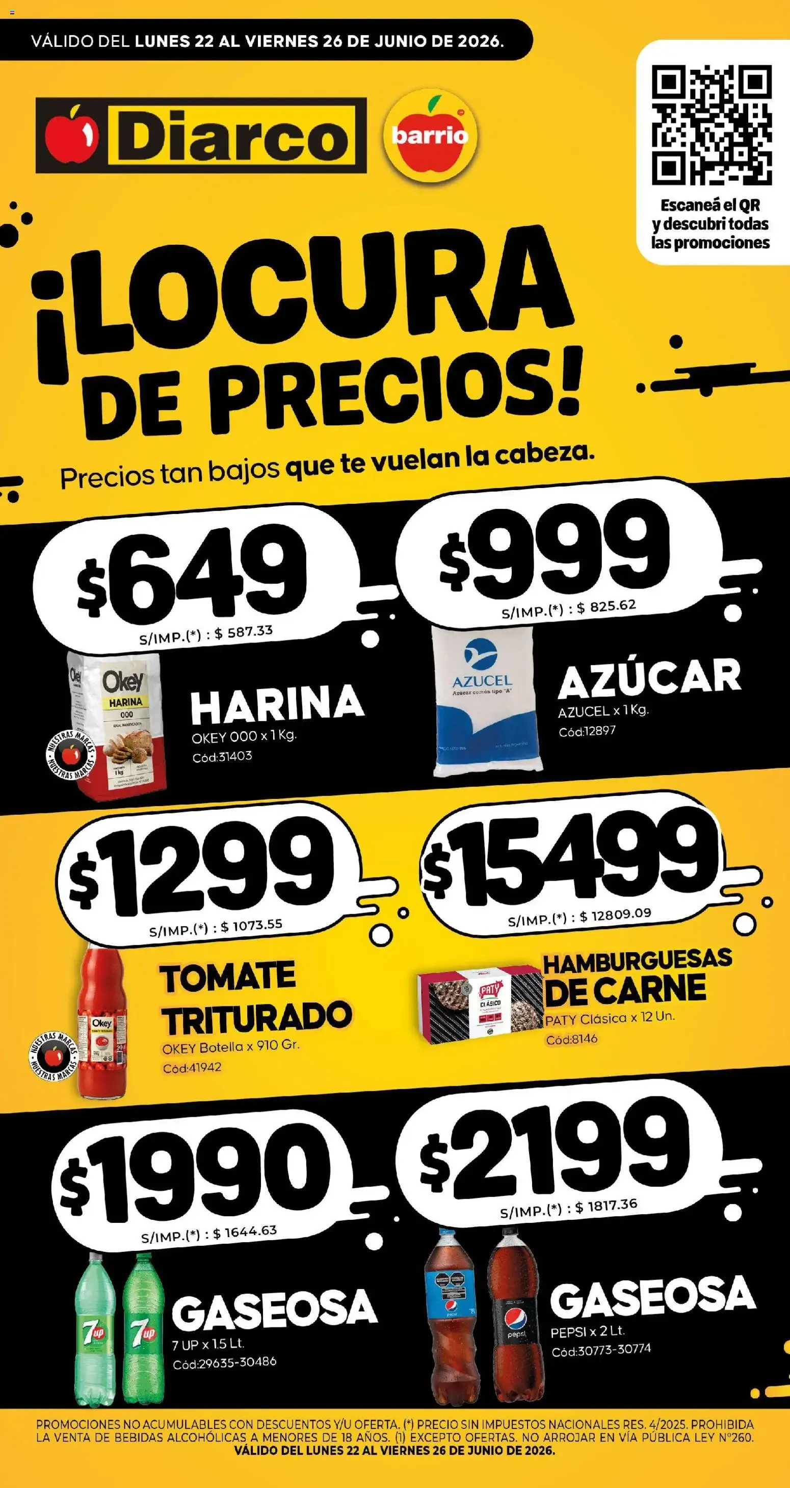 Ofertas de Diarco - Especial Locura De Precios del 22/06/2026 - 26/06/2026 22 de junio al 26 de junio 2026 - Página 1 del catálogo