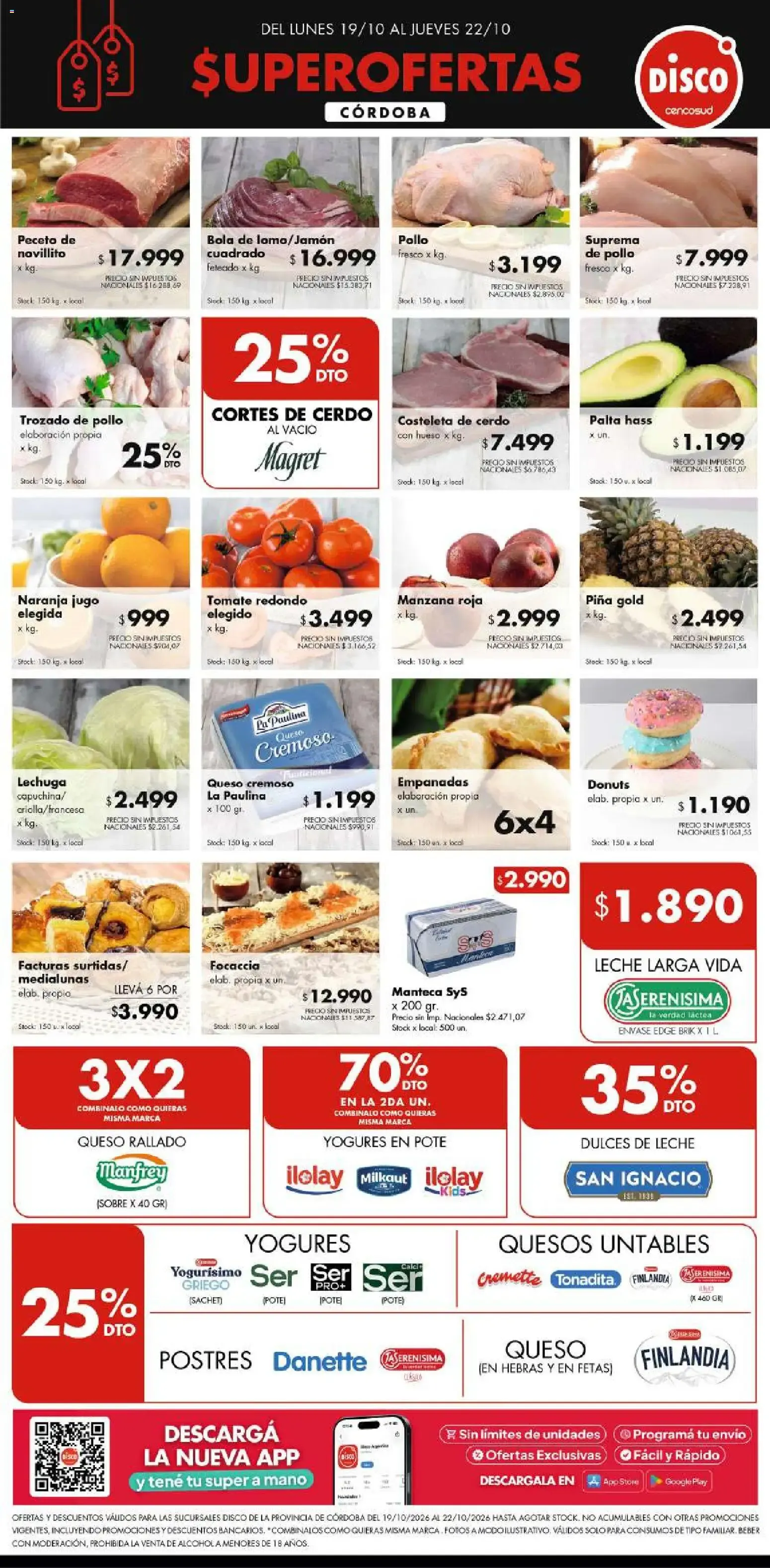 Ofertas de Disco - SUPER OFERTAS CÓRDOBA 19 de octubre al 22 de octubre 2026 - Página 1 del catálogo