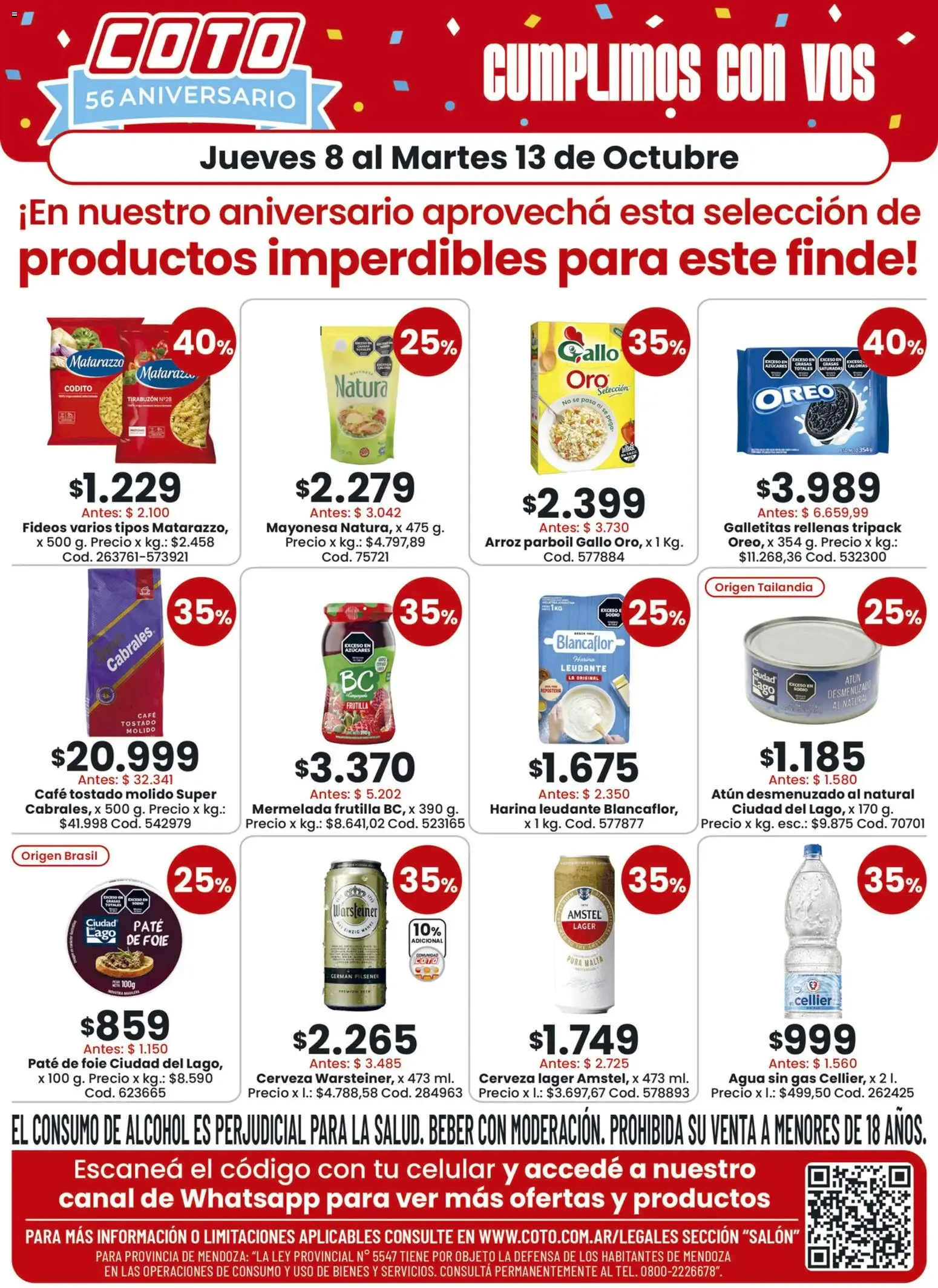 Ofertas de Coto 56 Aniversario - Octubre 8 de octubre al 13 de octubre 2026 - Página 2 del catálogo