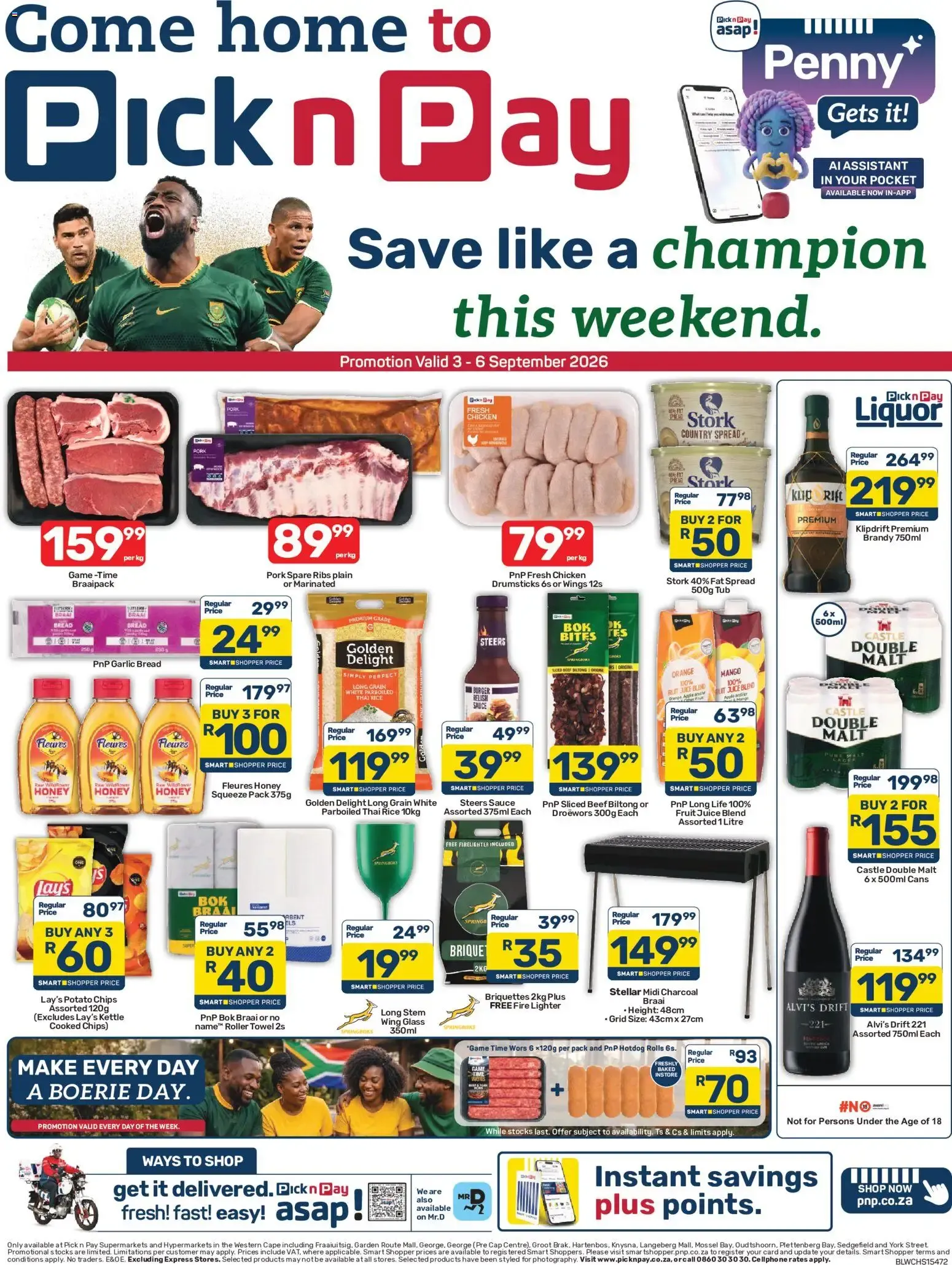 Pick n Pay: Save like a champion this weekend. from 3 September to 6 September 2026 - Catalogue Page 1