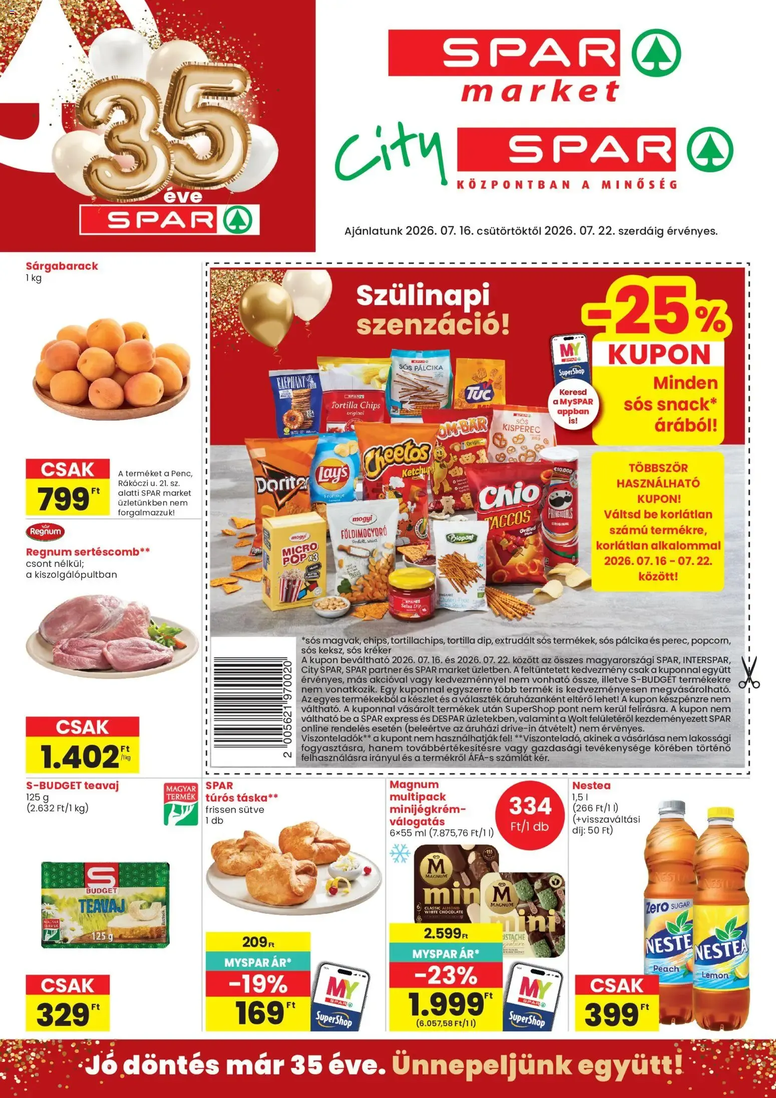 Katalógus Spar City szórólap - 2026.07.16.-tól július 16.-tól július 22.-ig 2026. - Oldal 1