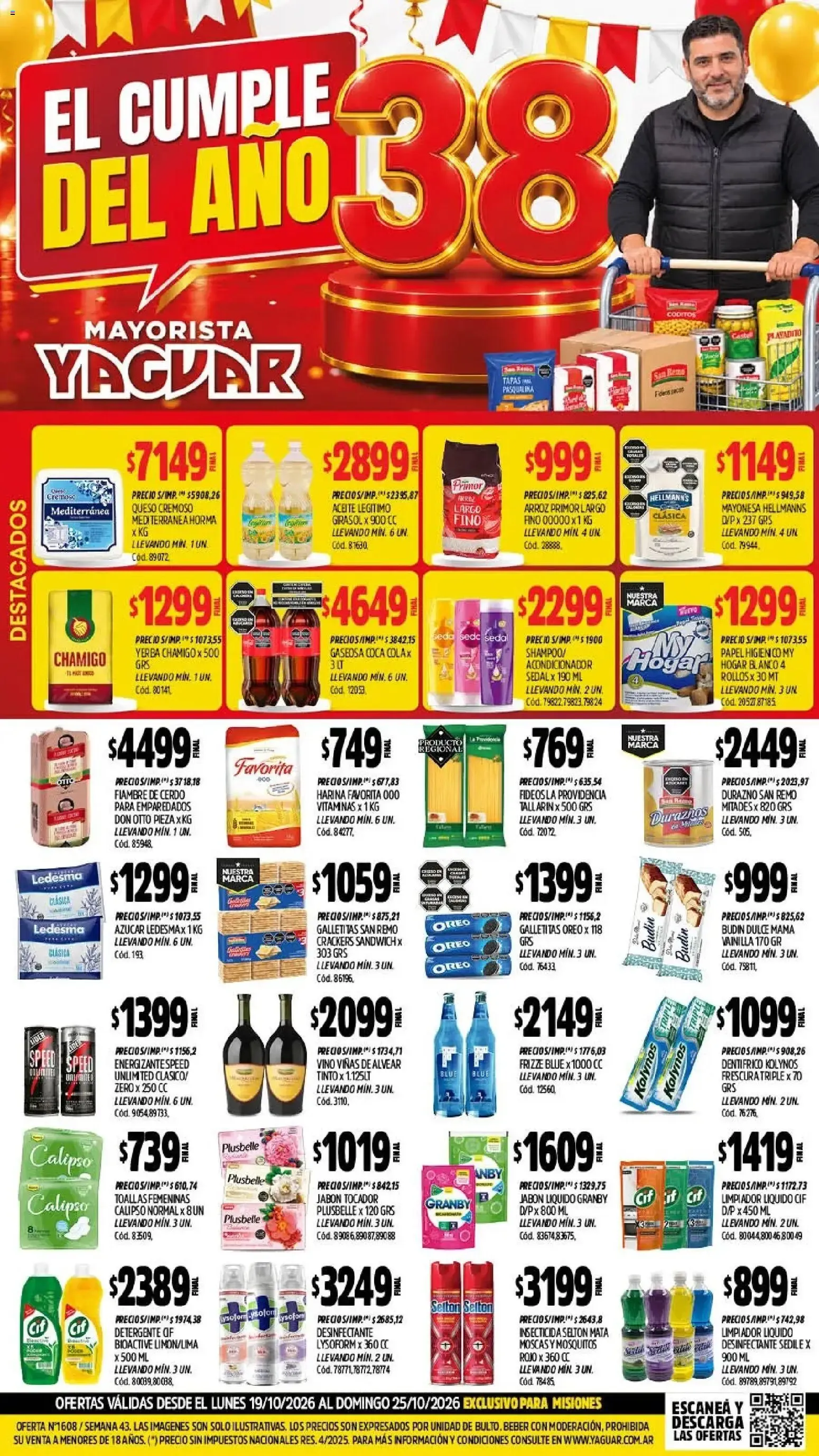 Ofertas de MAYORISTA YAGUAR EL CUMPLE DEL AÑO 38 19 de octubre al 25 de octubre 2026 - Página 1 del catálogo