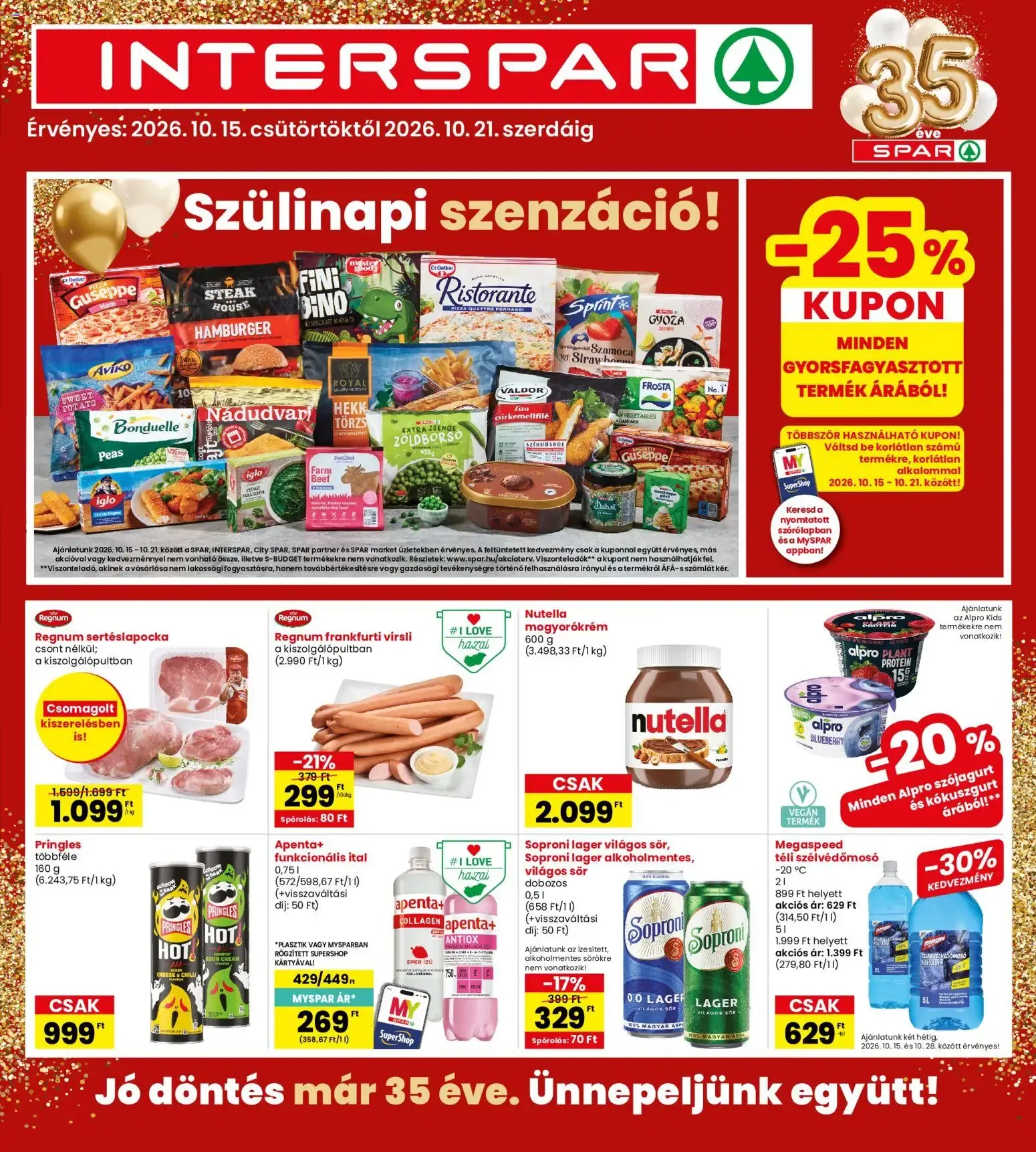Katalógus Interspar: 35 éves jubileum - Szülinapi szenzáció! október 15.-tól október 21.-ig 2026. - Oldal 1