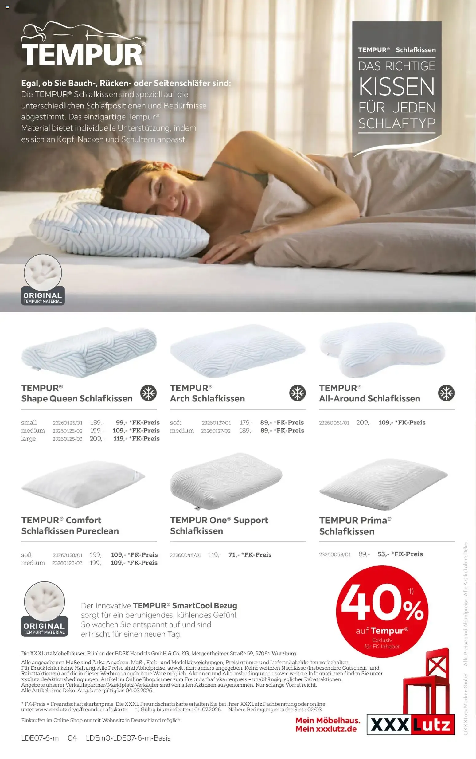 TEMPUR® Fachberatertage von 20. Juni bis 4. Juli 2026 - Prospekt seite 4