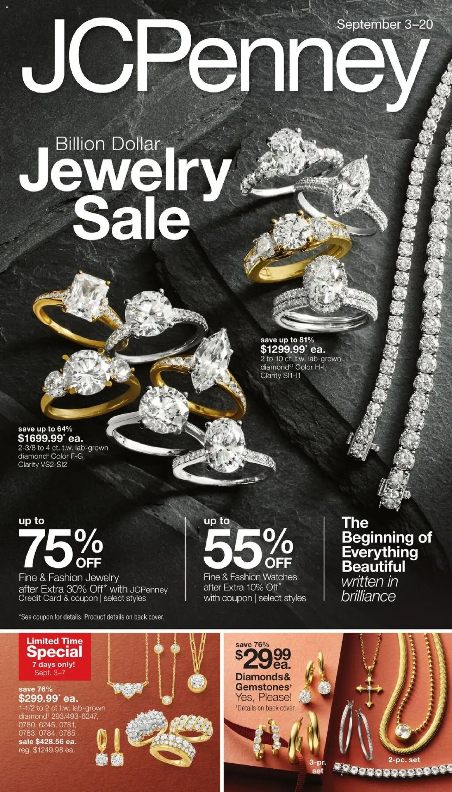 Weekly ad JCPenney Billion Dollar Jewelry Sale from September 3 to September 20 2026 - Page 1