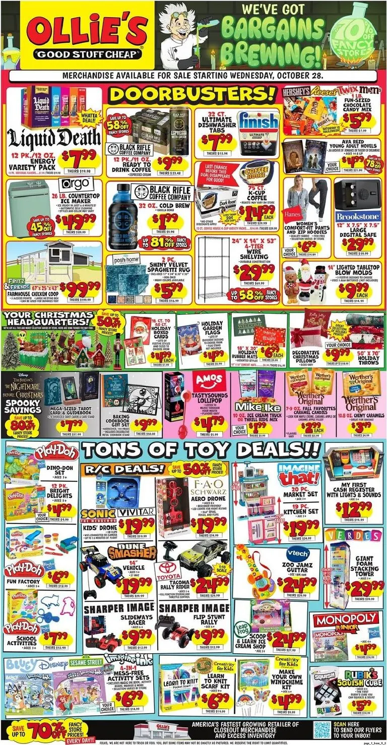 Weekly ad Current Ollie's - Doorbusters leaflet valid from Wednesday 10/28/2026 to Wednesday 11/04/2026 from October 28 to November 4 2026 - Page 1
