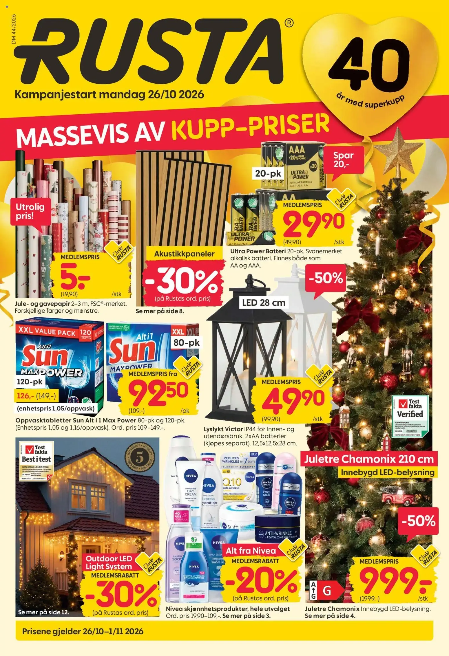 Rusta kundeavis (26/10/2026 - 01/11/2026) - Kundeavis og tilbud fra 26. oktober til 1. november 2026 - kundeavisside 1