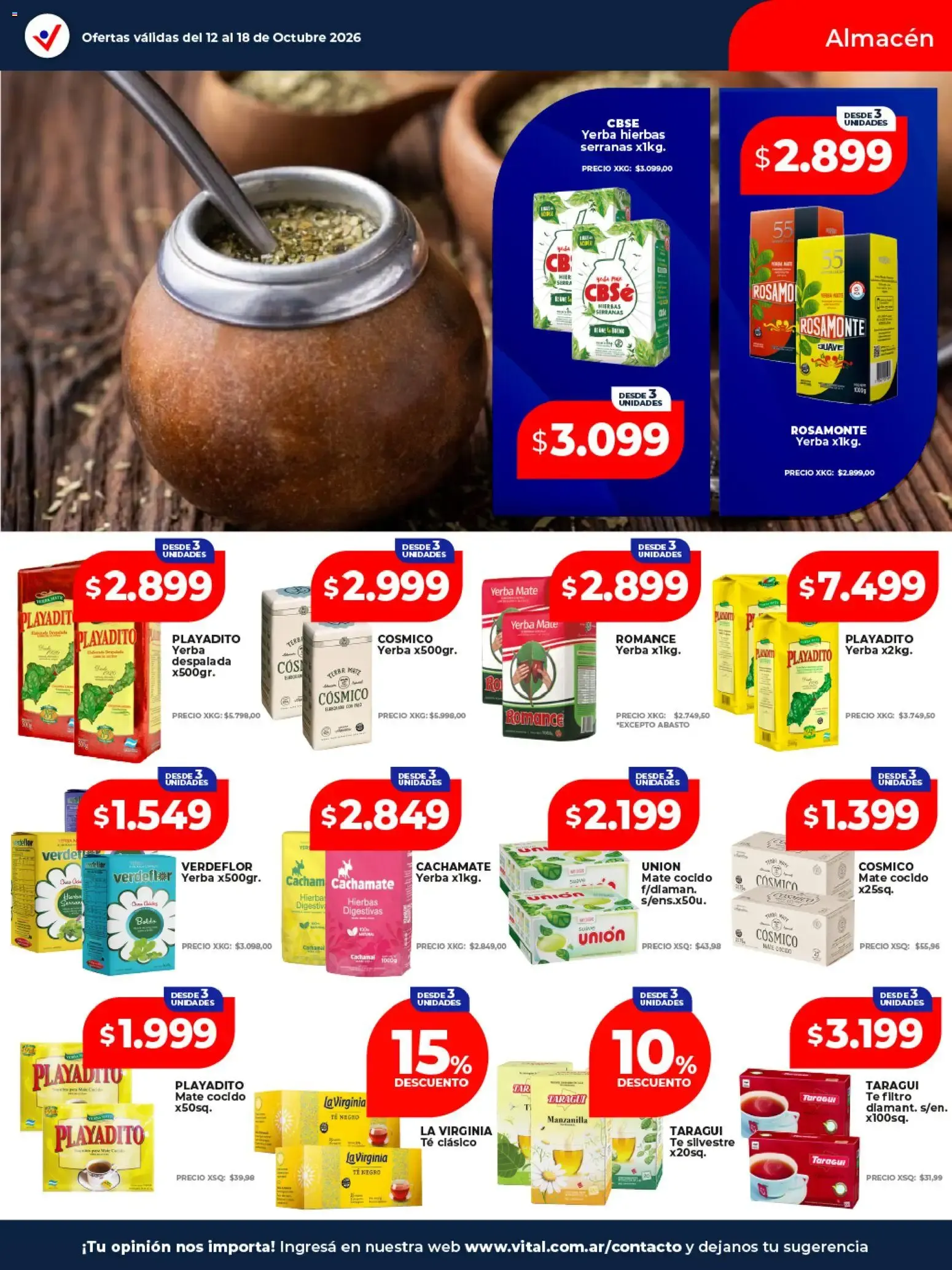 Ofertas de VITAL SUPERMAYORISTA EL MAYORISTA DE TU AHORRO 12 de octubre al 18 de octubre 2026 - Página 21 del catálogo
