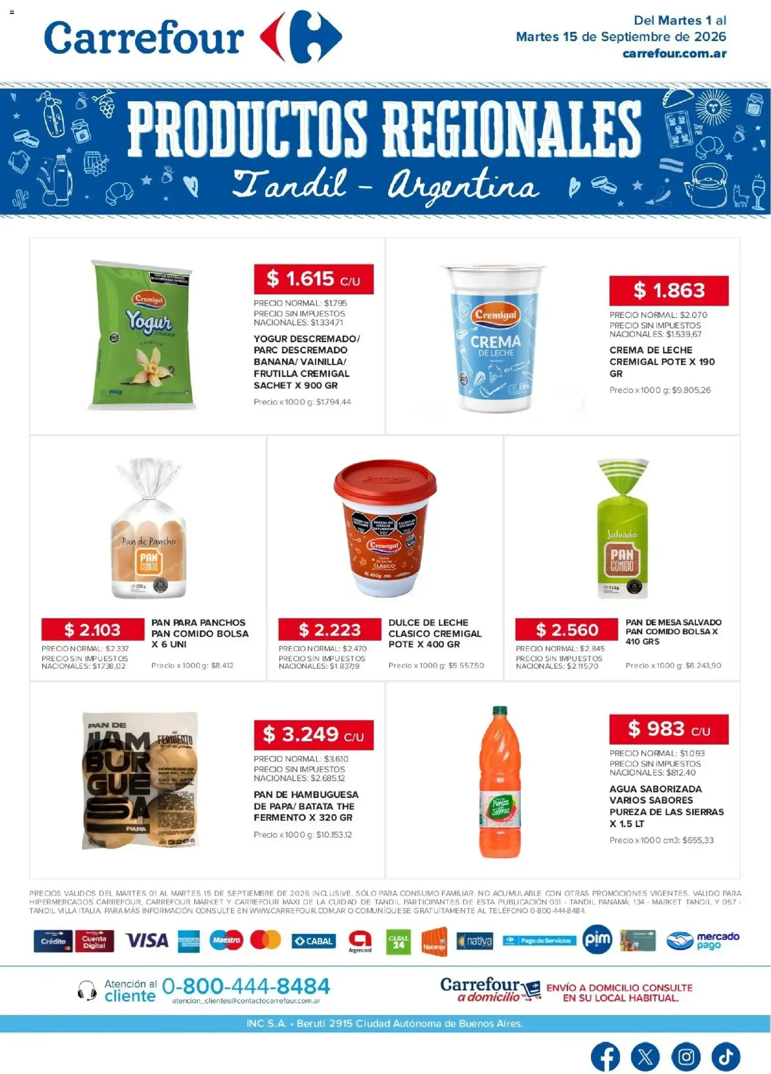 Ofertas de Carrefour - Regionales | Tandil || del 01/09/2026 - 15/09/2026 || Promociones 1 de septiembre al 15 de septiembre 2026 - Página 1 del catálogo