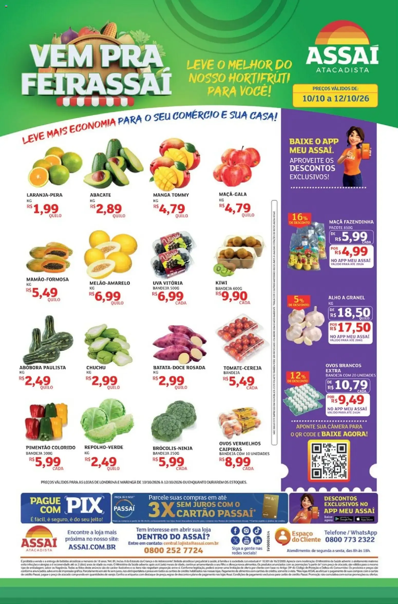Encarte de Assaí Atacadista ofertas - PR de 10/10/2026 | Promoções Online 10 de outubro até 12 de outubro 2026 - Pagina 1