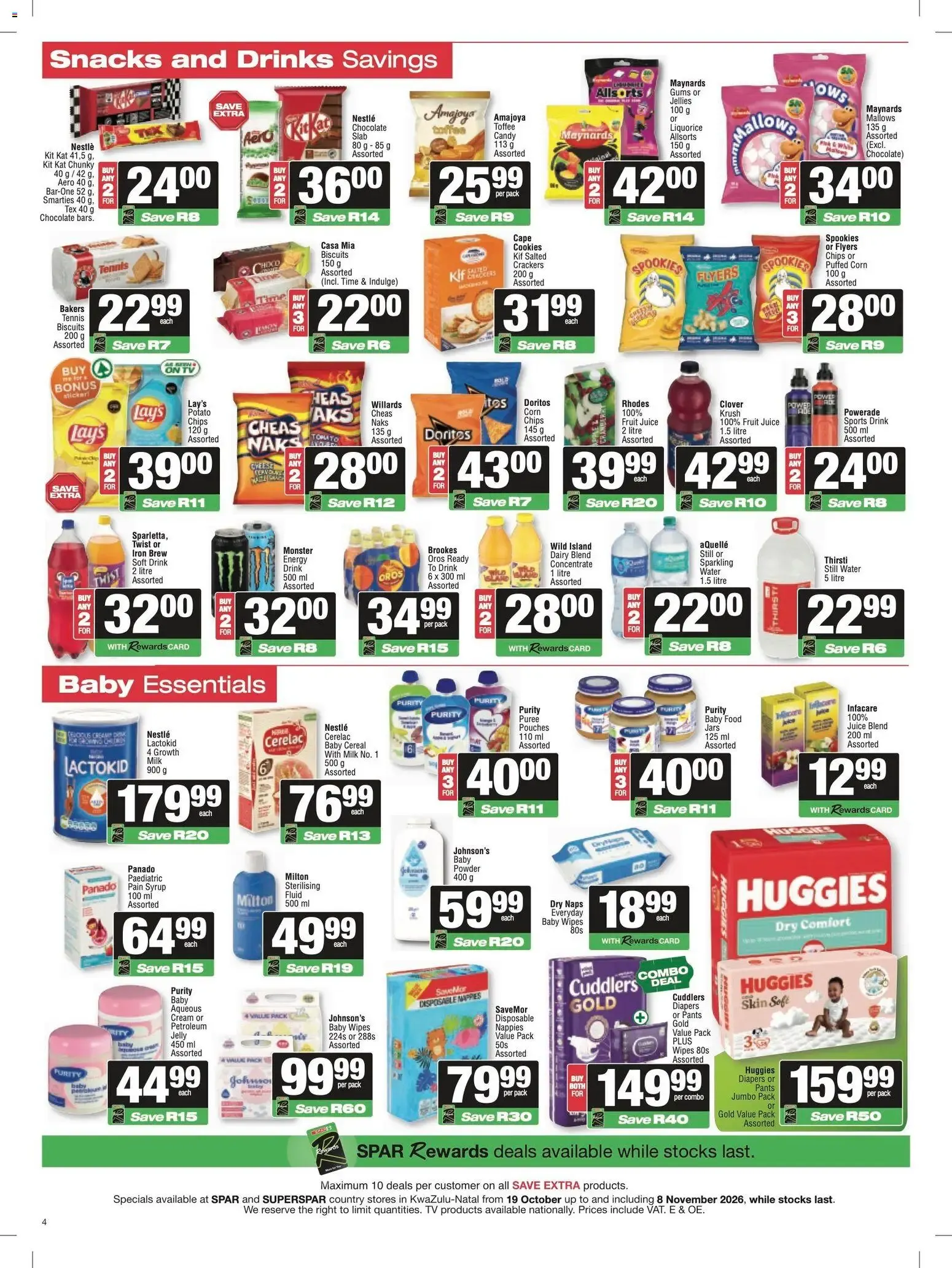 Spar Super Savings Specials (19/10/2026 - 08/11/2026) Online from 19 October to 8 November 2026 - Catalogue Page 4