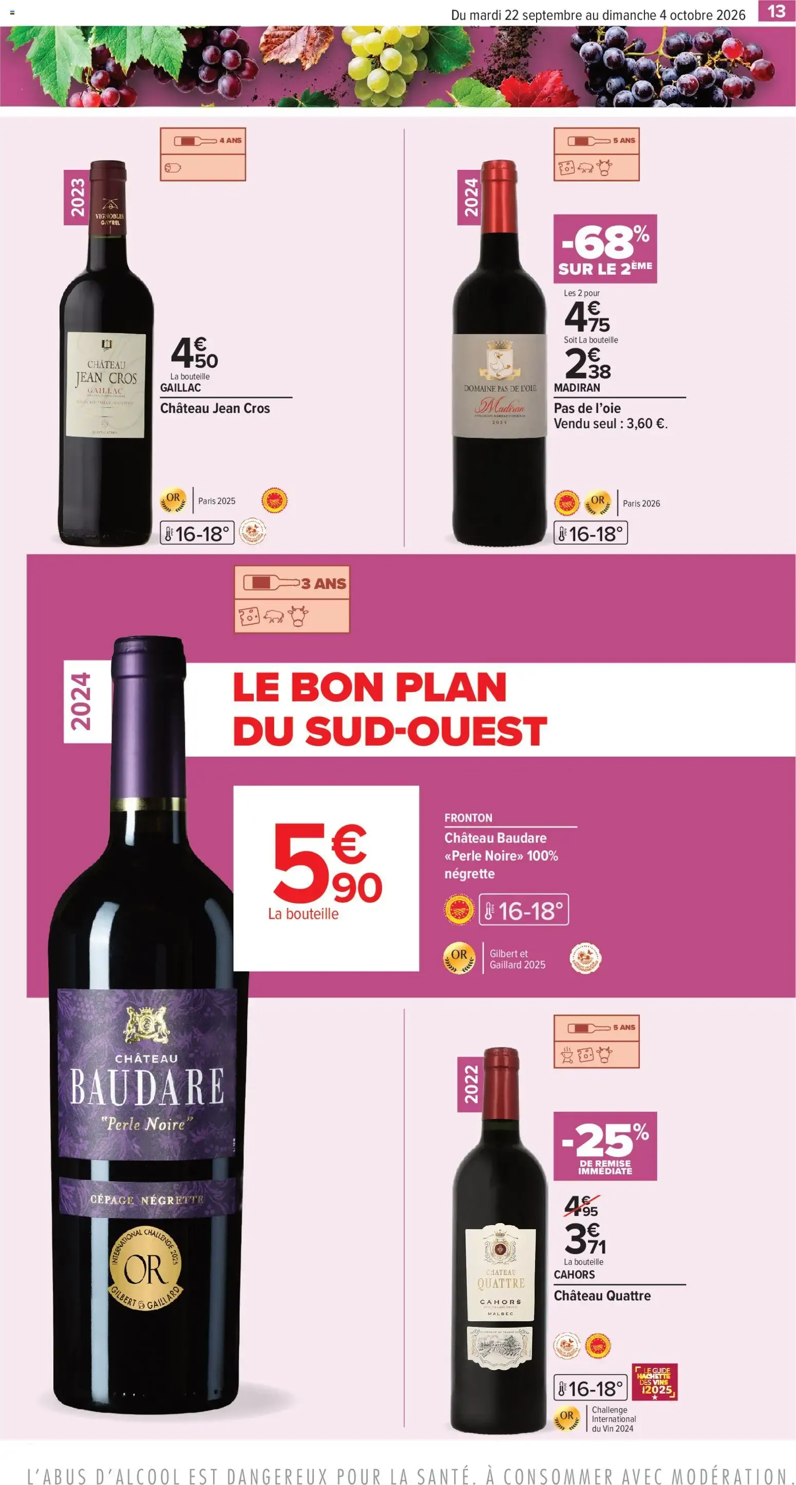 Carrefour contact Foire aux Vins: Le goût des bons plans du 22 septembre au 4 octobre 2026 - Catalogue page 13