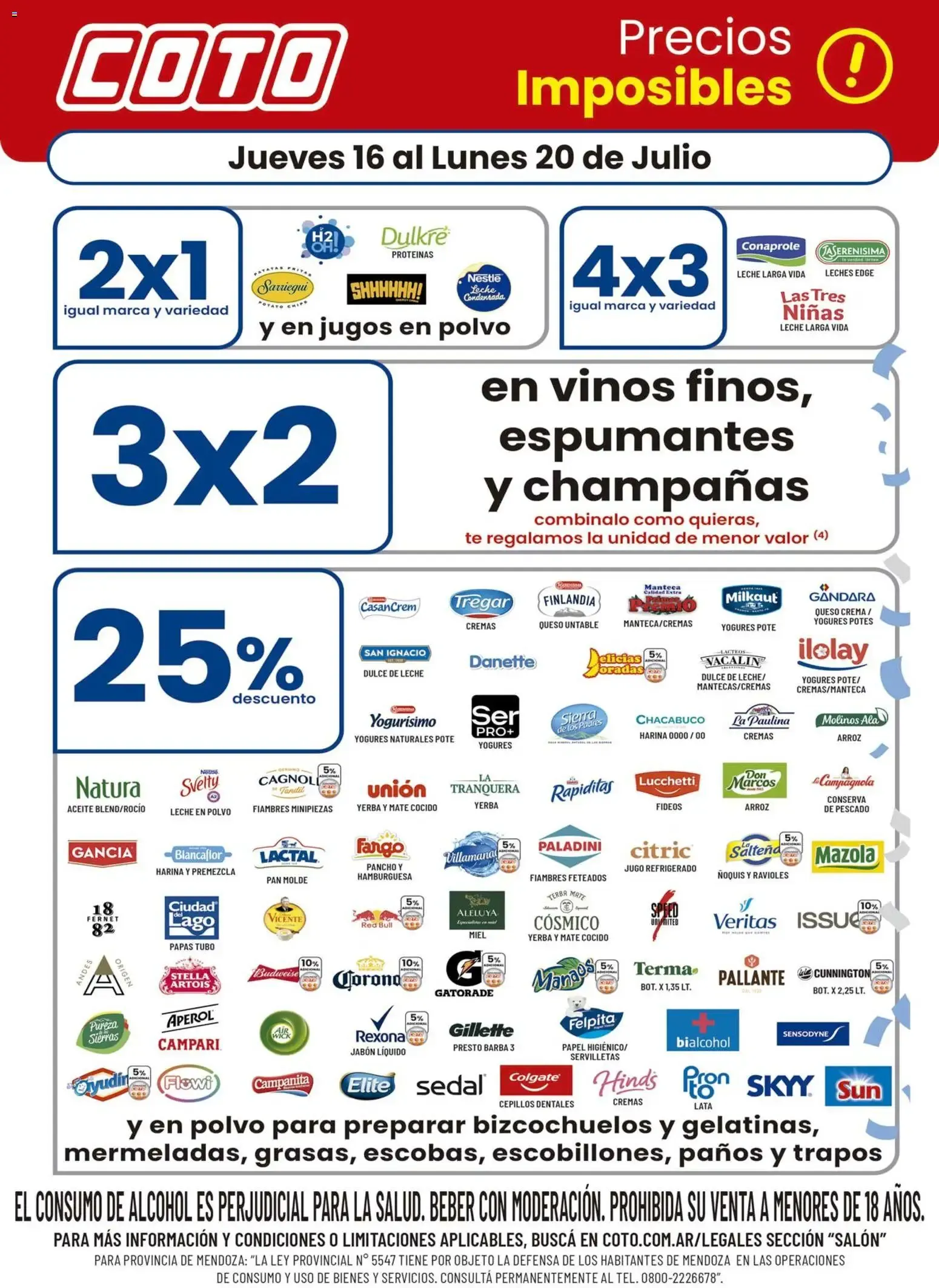 Ofertas de Coto Precios Imposibles || del 16/07/2026 - 20/07/2026 || Descuentos 16 de julio al 20 de julio 2026 - Página 1 del catálogo