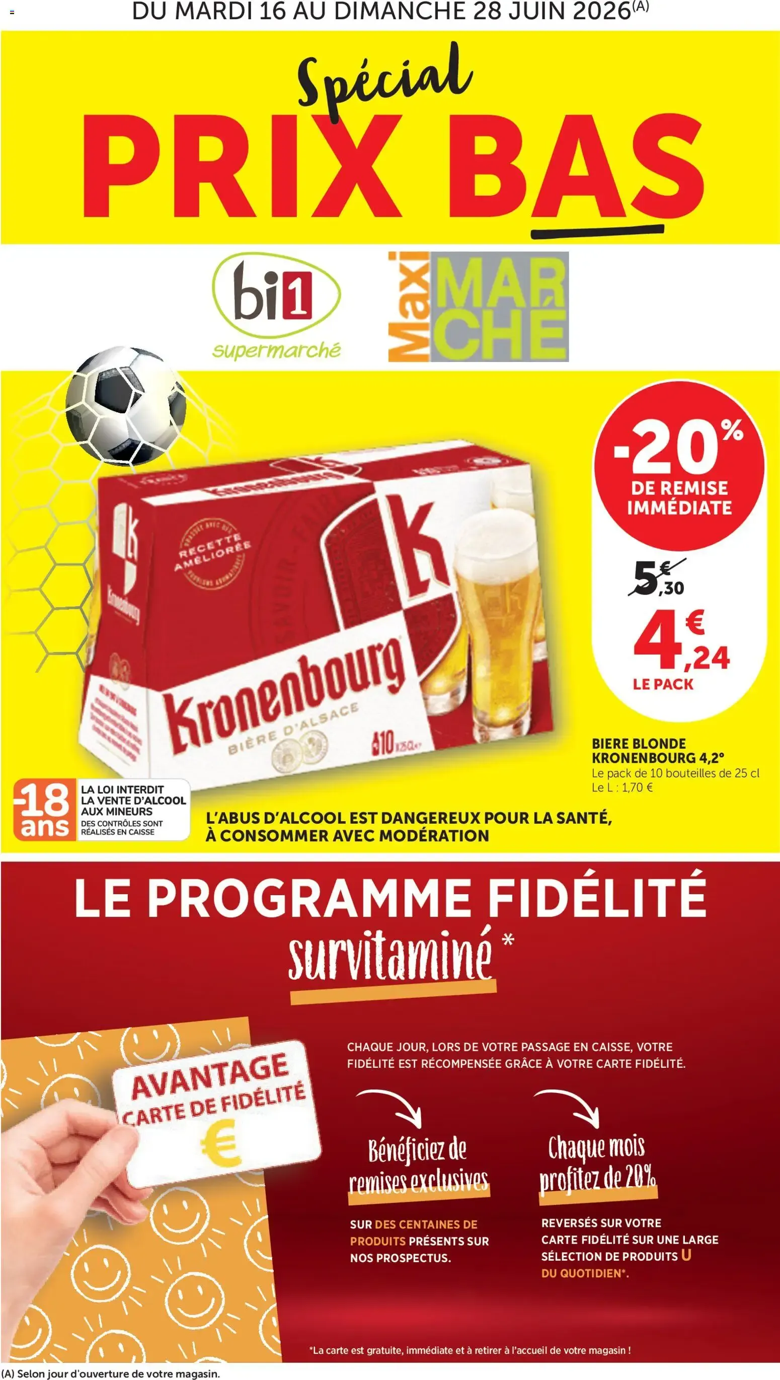 bi1 Catalogue spécial prix bas à partir du 16/06/2026 - promo en ligne du 16 juin au 28 juin 2026 - Catalogue page 1