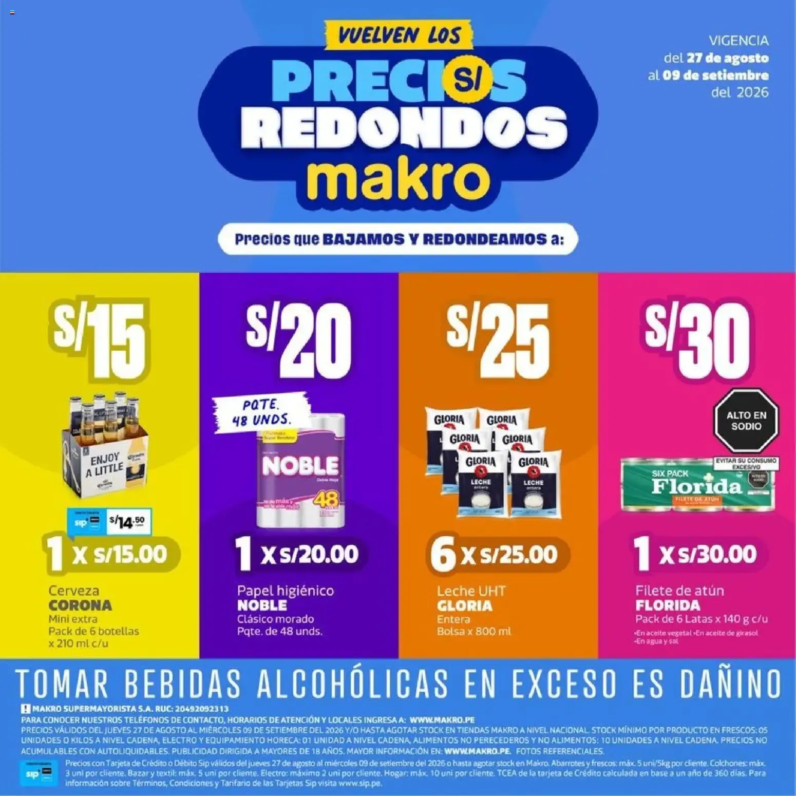Catalogo de Makro: Vuelven los Precios Redondos 27 de agosto al 9 de setiembre 2026 - Pag 1