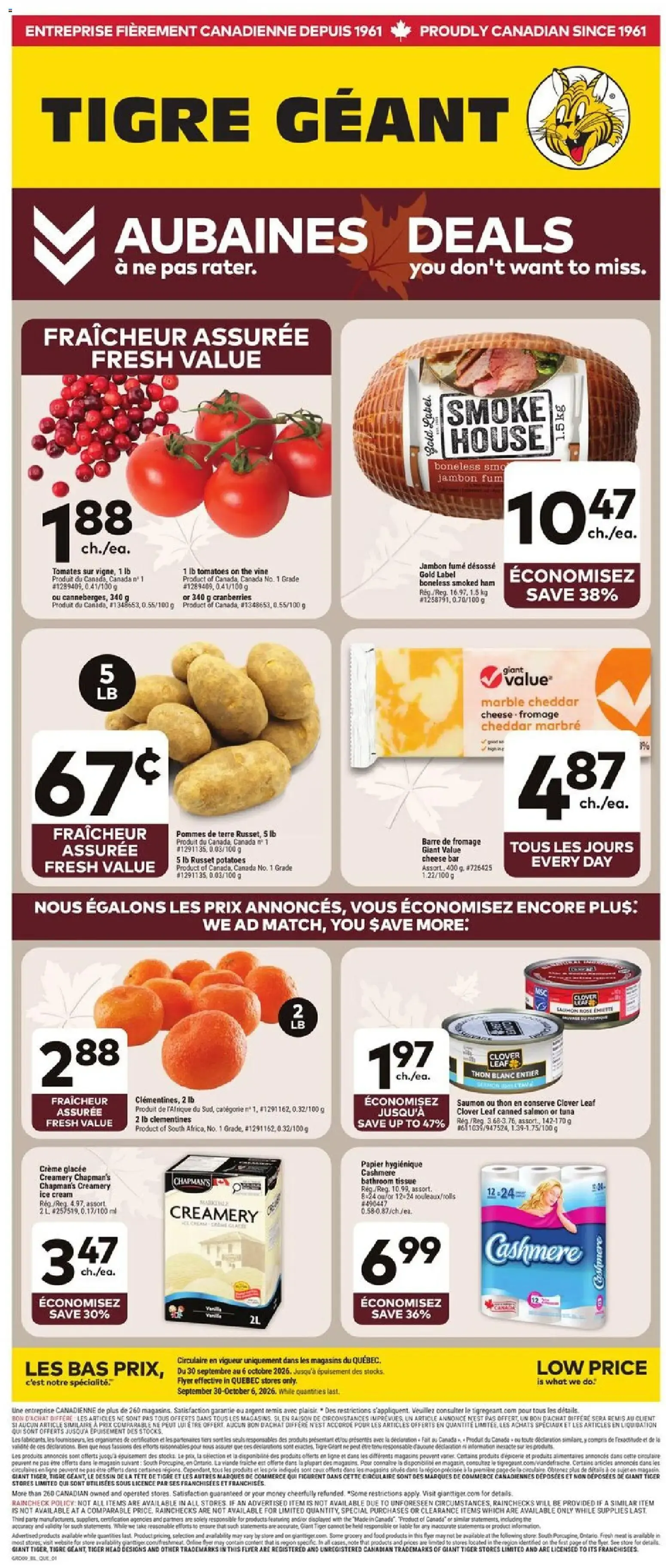 Giant Tiger Flyer | from Sep 30, 2026 | Weekly deals from September 30 to October 6 2026 - flyer page 1