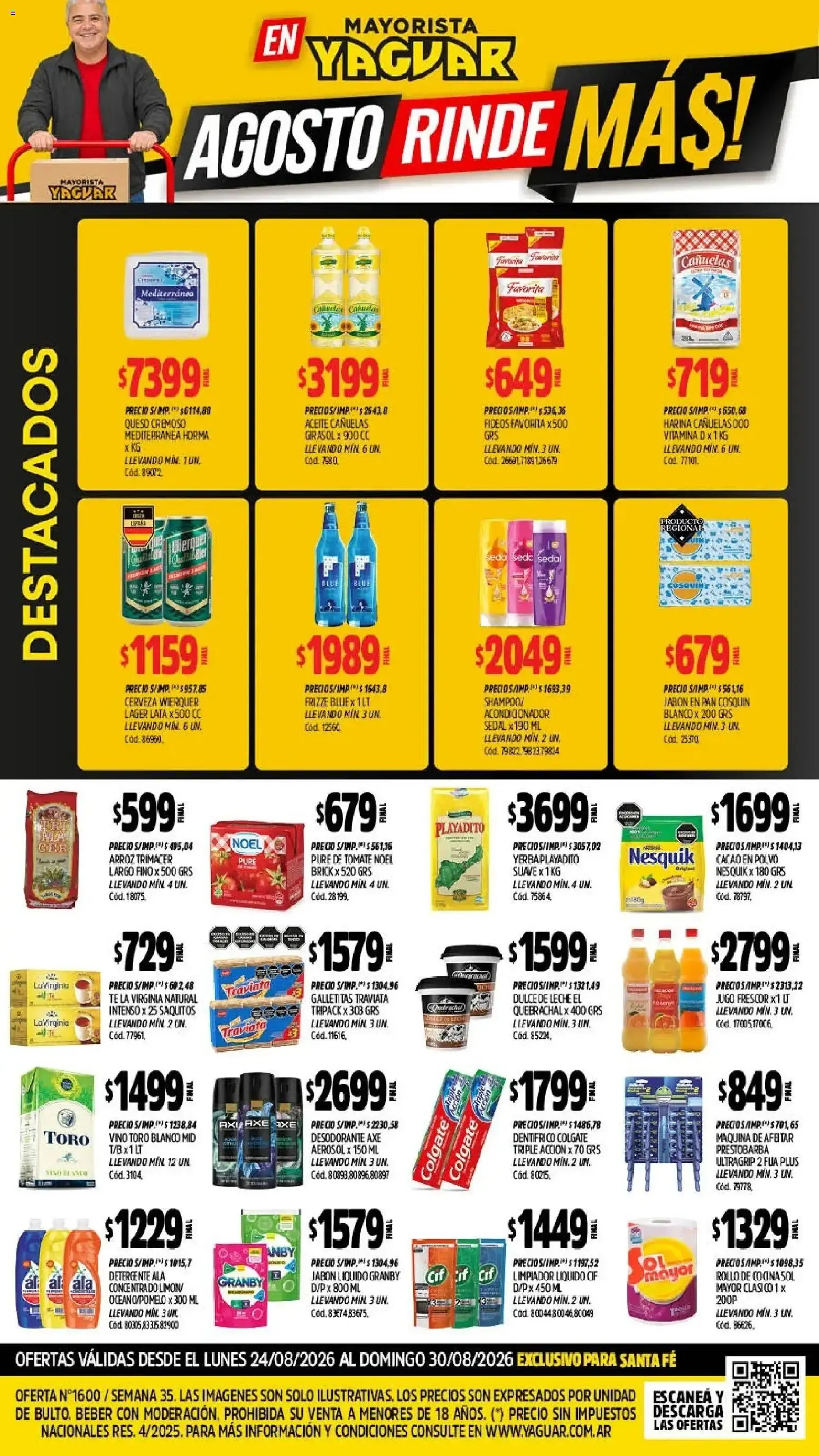 Ofertas de Mayorista Yaguar - Agosto Rinde Más! 24 de agosto al 30 de agosto 2026 - Página 1 del catálogo