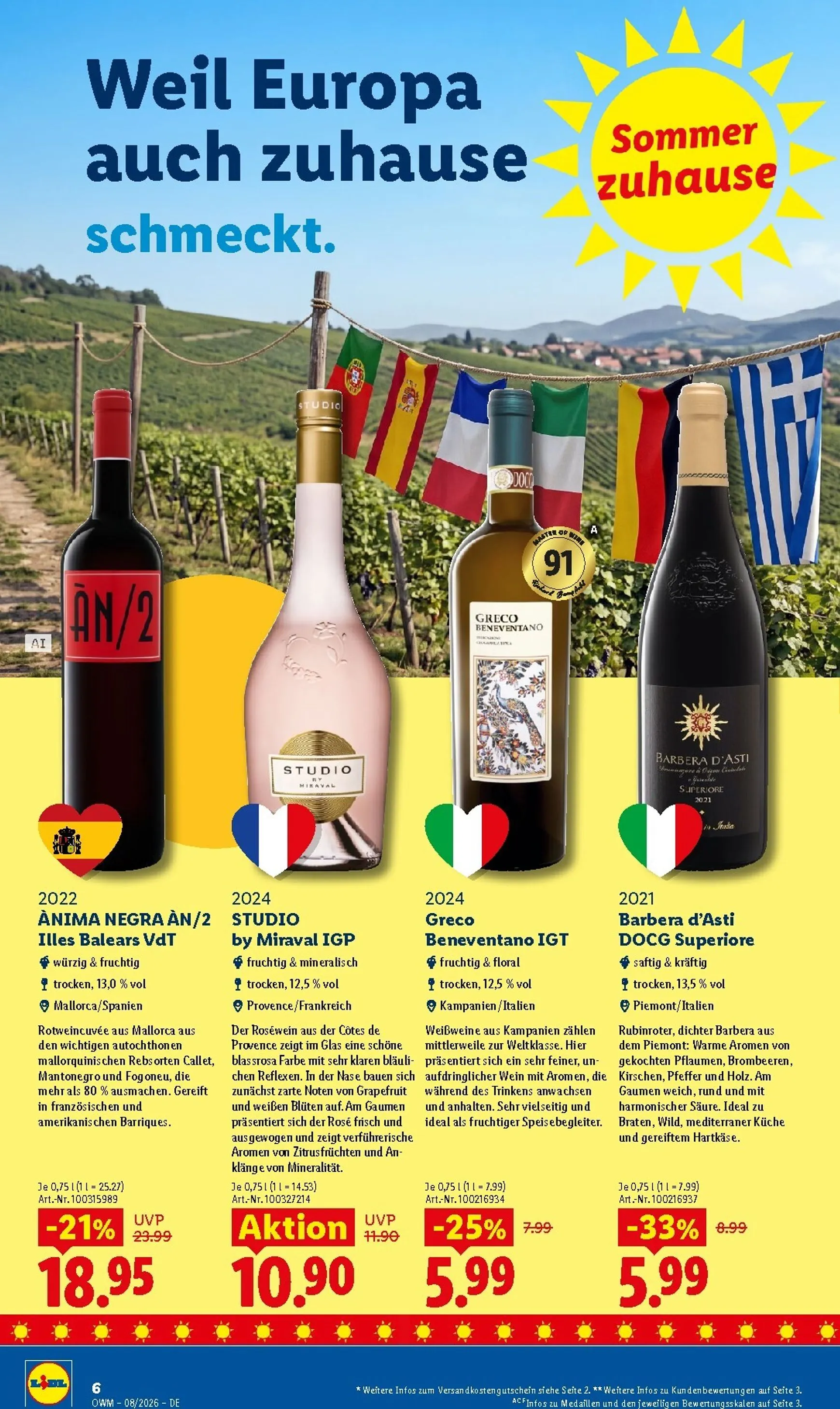 Lidl - Wein & Spirituosen Prospekt – von Samstag 01.08.2026 bis Montag 31.08.2026 von 1. August bis 31. August 2026 - Prospekt seite 6