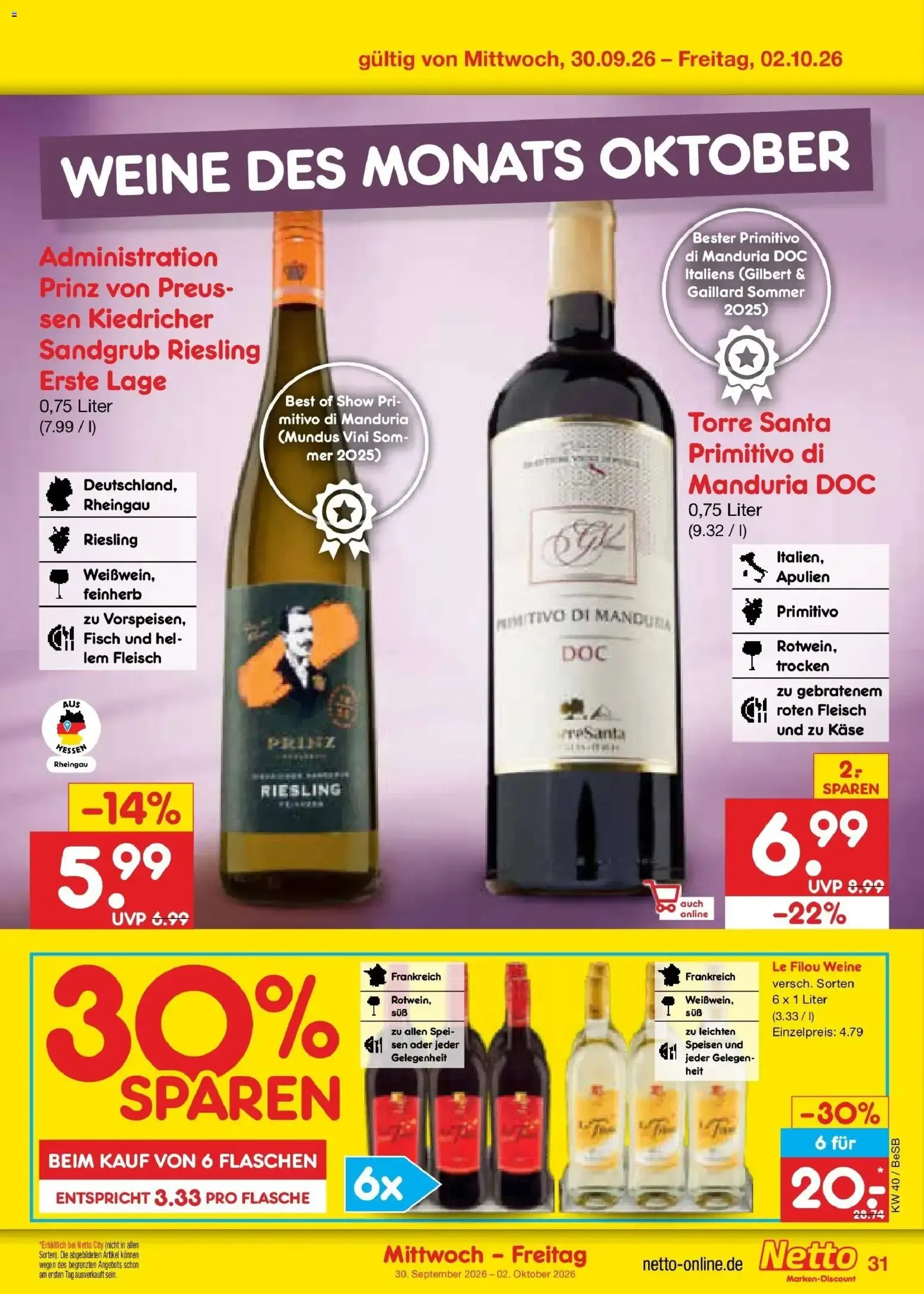Netto Marken-Discount Prospekt Kremmen (ab 28.09.2026) » Angebote von 28. September bis 2. Oktober 2026 - Prospekt seite 46
