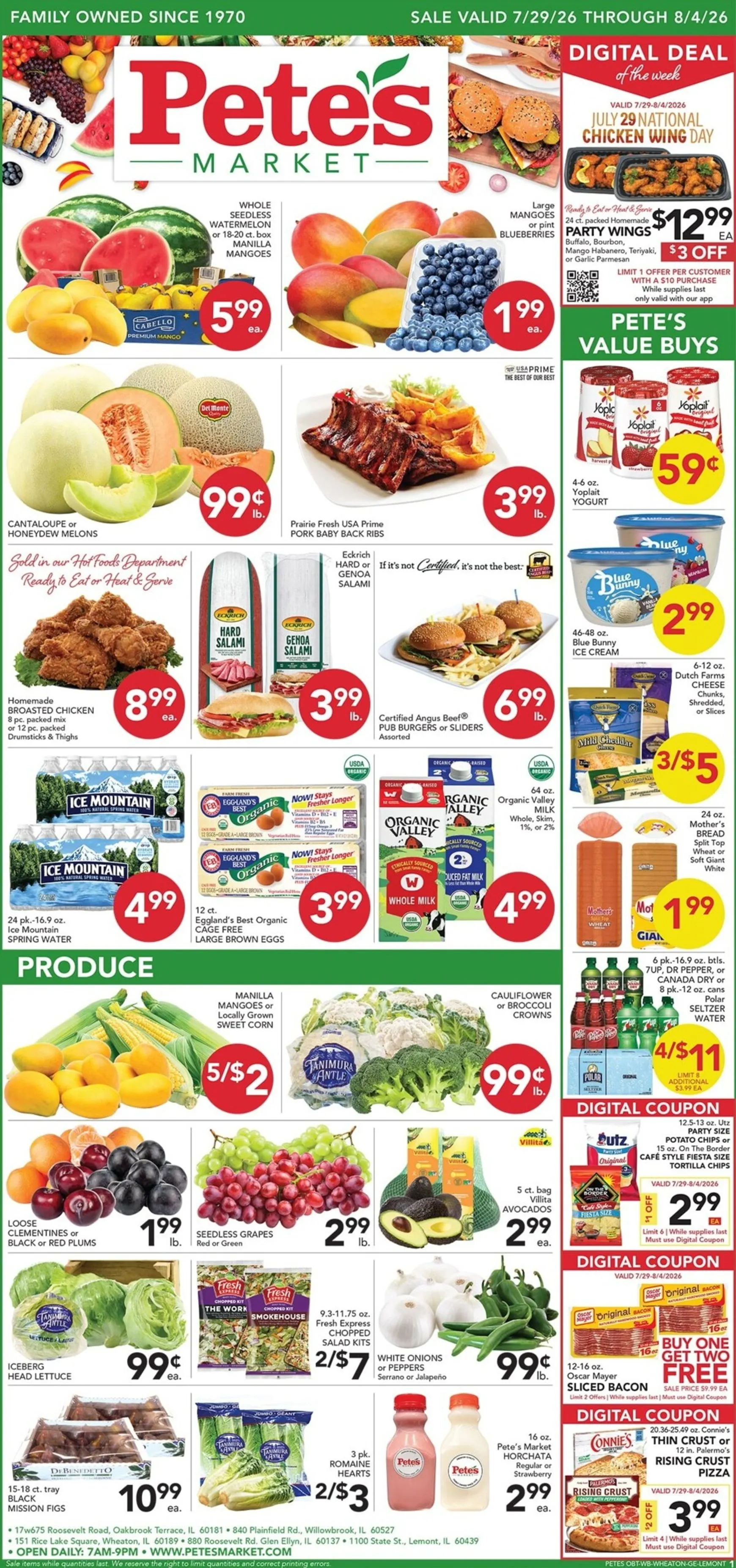 Current Pete's Fresh Market - Oakbrook Terrace leaflet valid from Wednesday 07/29/2026 to Tuesday 08/04/2026