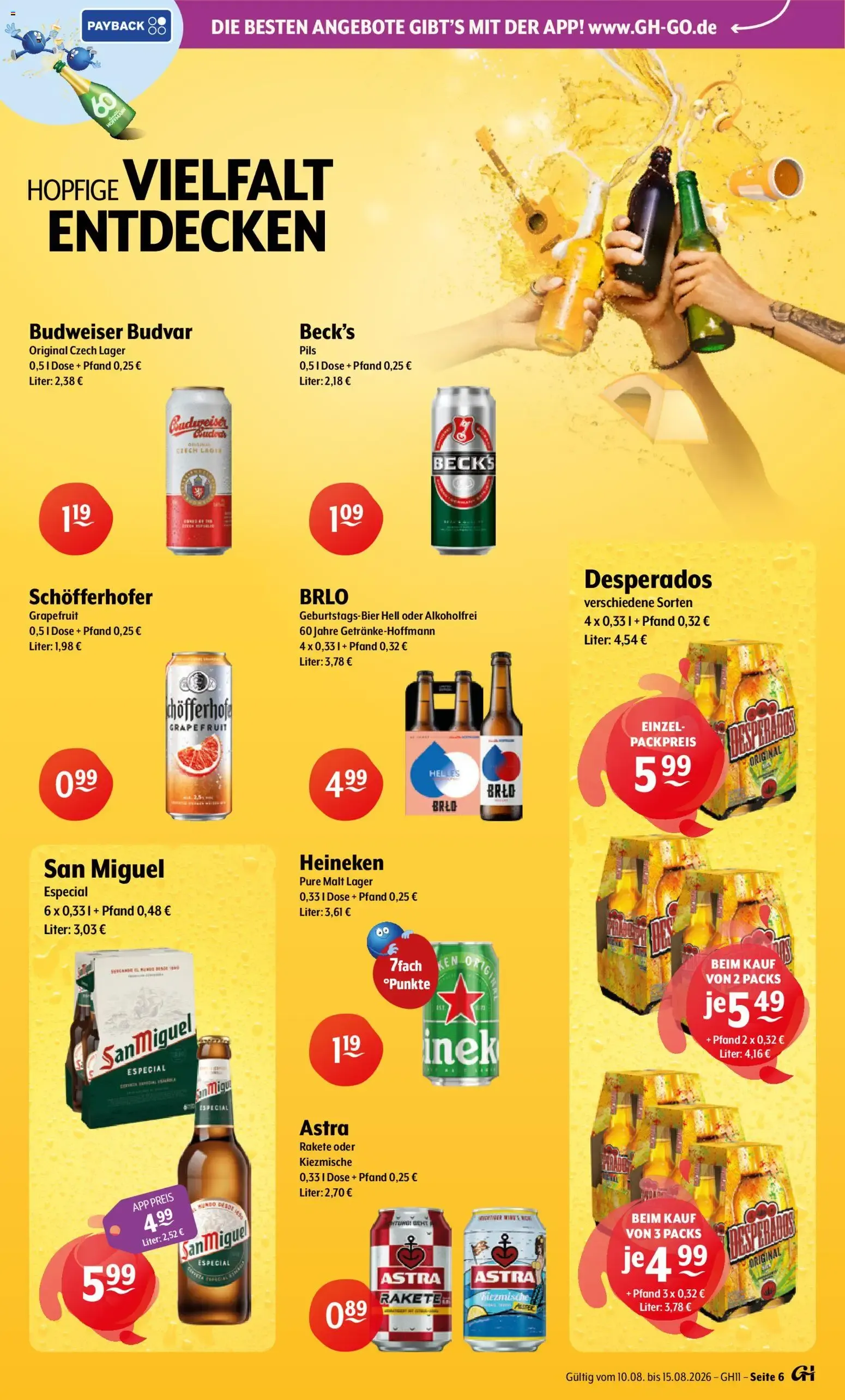 Getränke Hoffmann: Jubiläumsdeals (60 Jahre) von 10. August bis 15. August 2026 - Prospekt seite 6