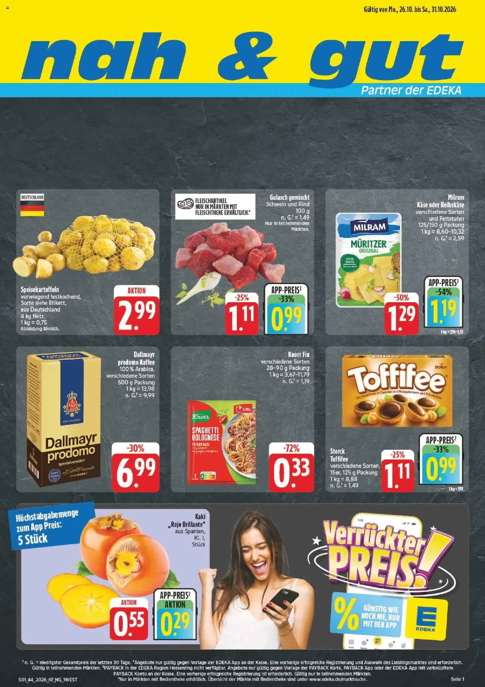 nah & gut Prospekt (ab 26.10.2026) zum Blättern von 26. Oktober bis 31. Oktober 2026 - Prospekt seite 1