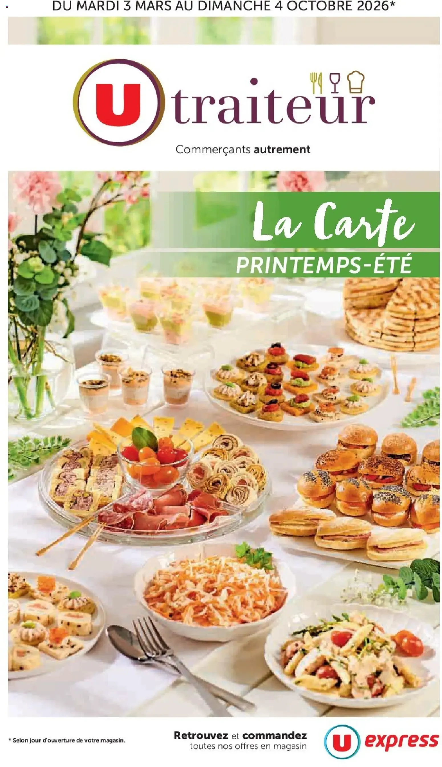 U traiteur - La Carte Printemps-Été