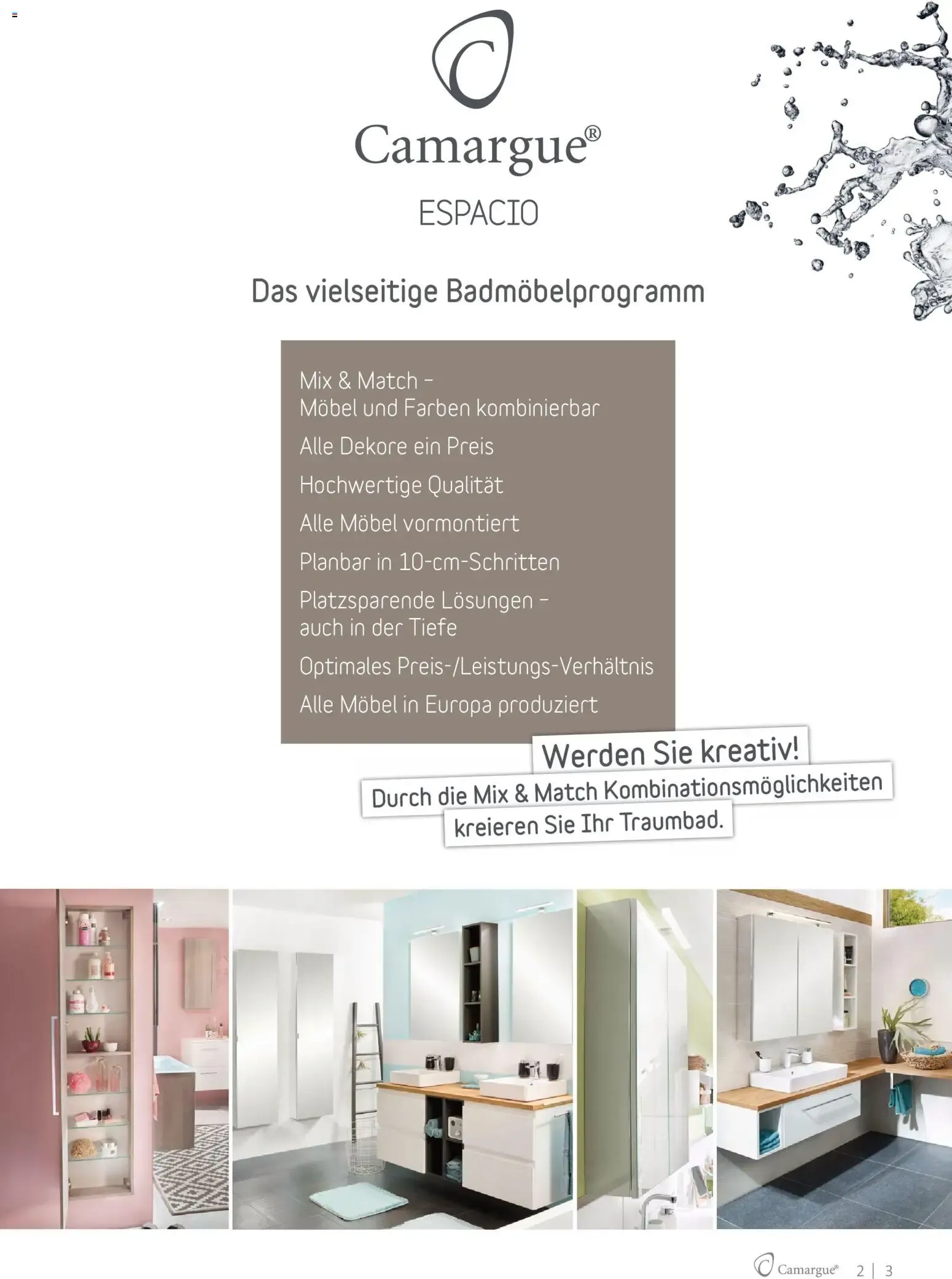 Bauhaus Badmöbel Camargue Espacio von 25.05.2026 - Aktuelle Angebote von 25. Mai bis 30. Juni 2026 - Flugblätt seite 3