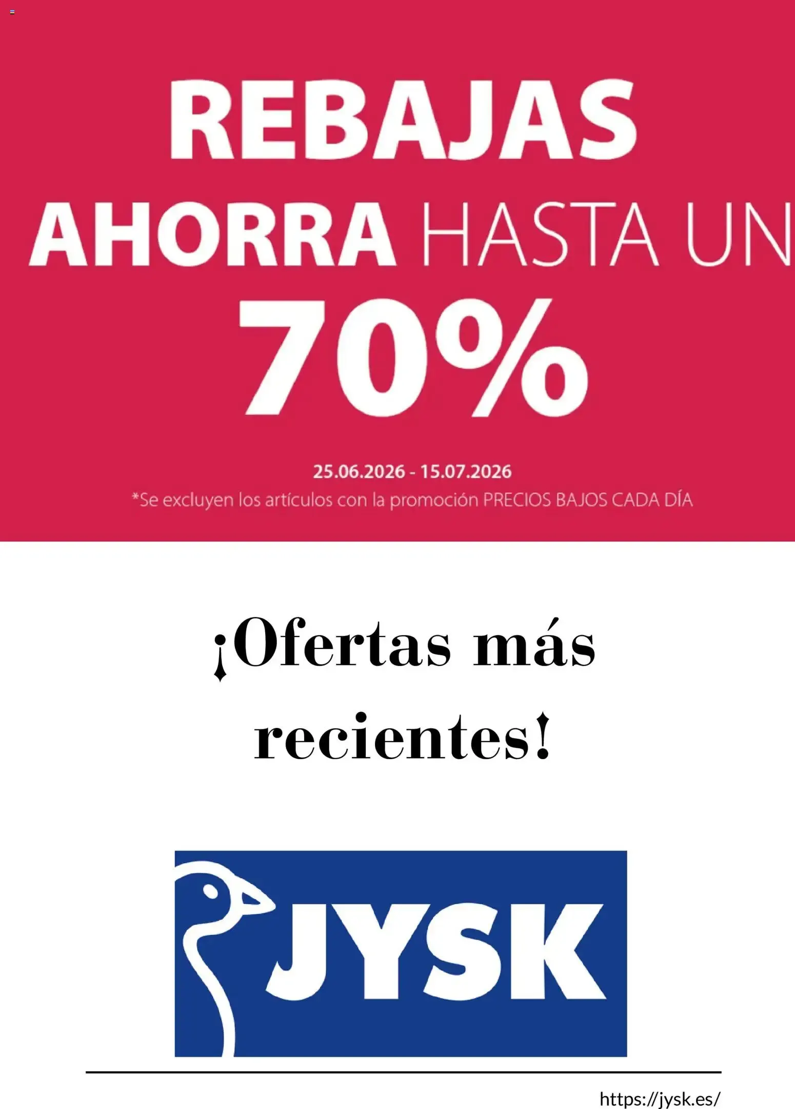 Catálogo de JYSK: Rebajas y Ofertas más Recientes 25 de junio al 15 de julio 2026 - Página 1