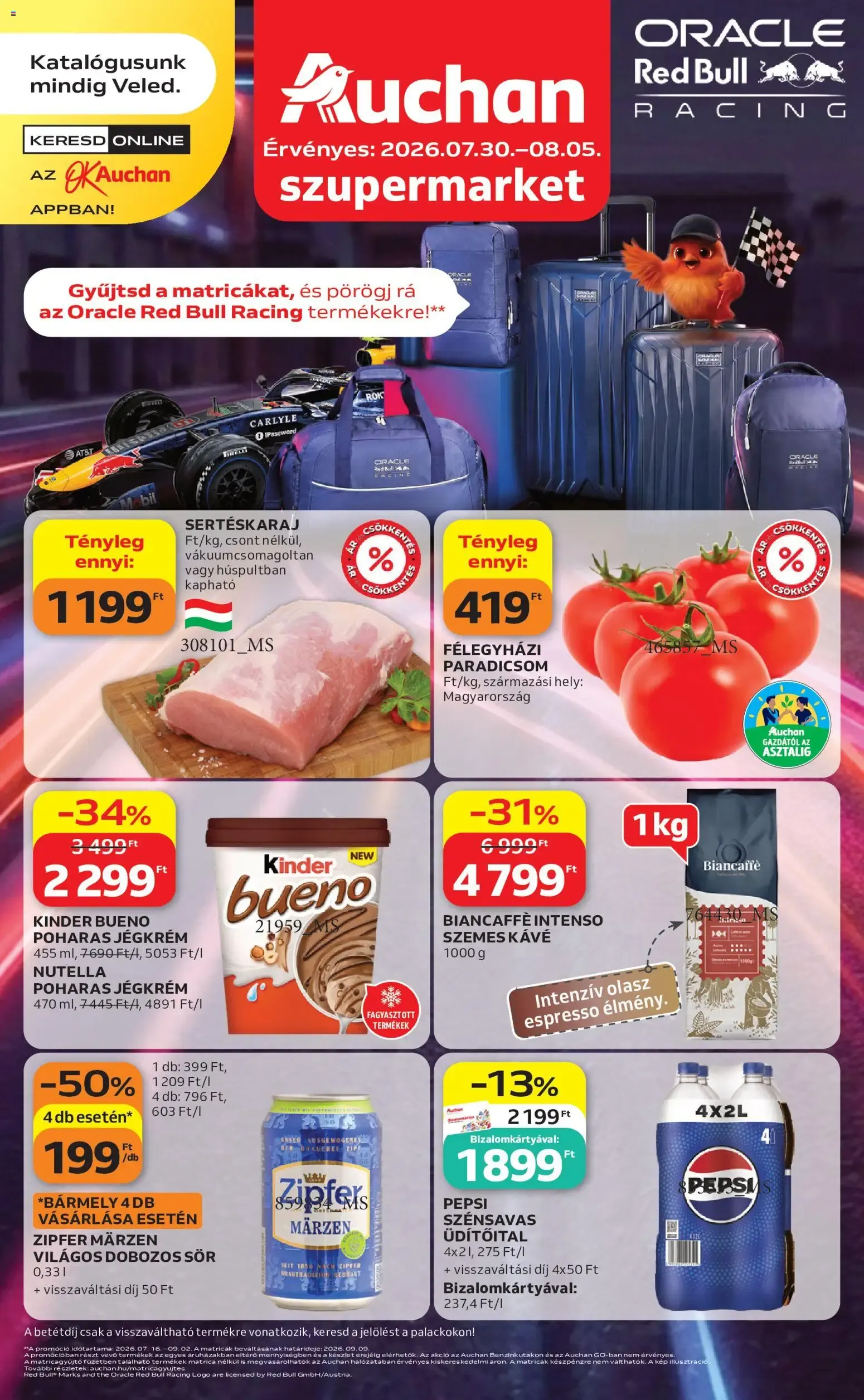 Katalógus Auchan Szupermarket akciós újság - 2026.07.30. -tól/töl > akció, lapozható szórólap 🛍️ július 30.-tól augusztus 5.-ig 2026. - Oldal 1