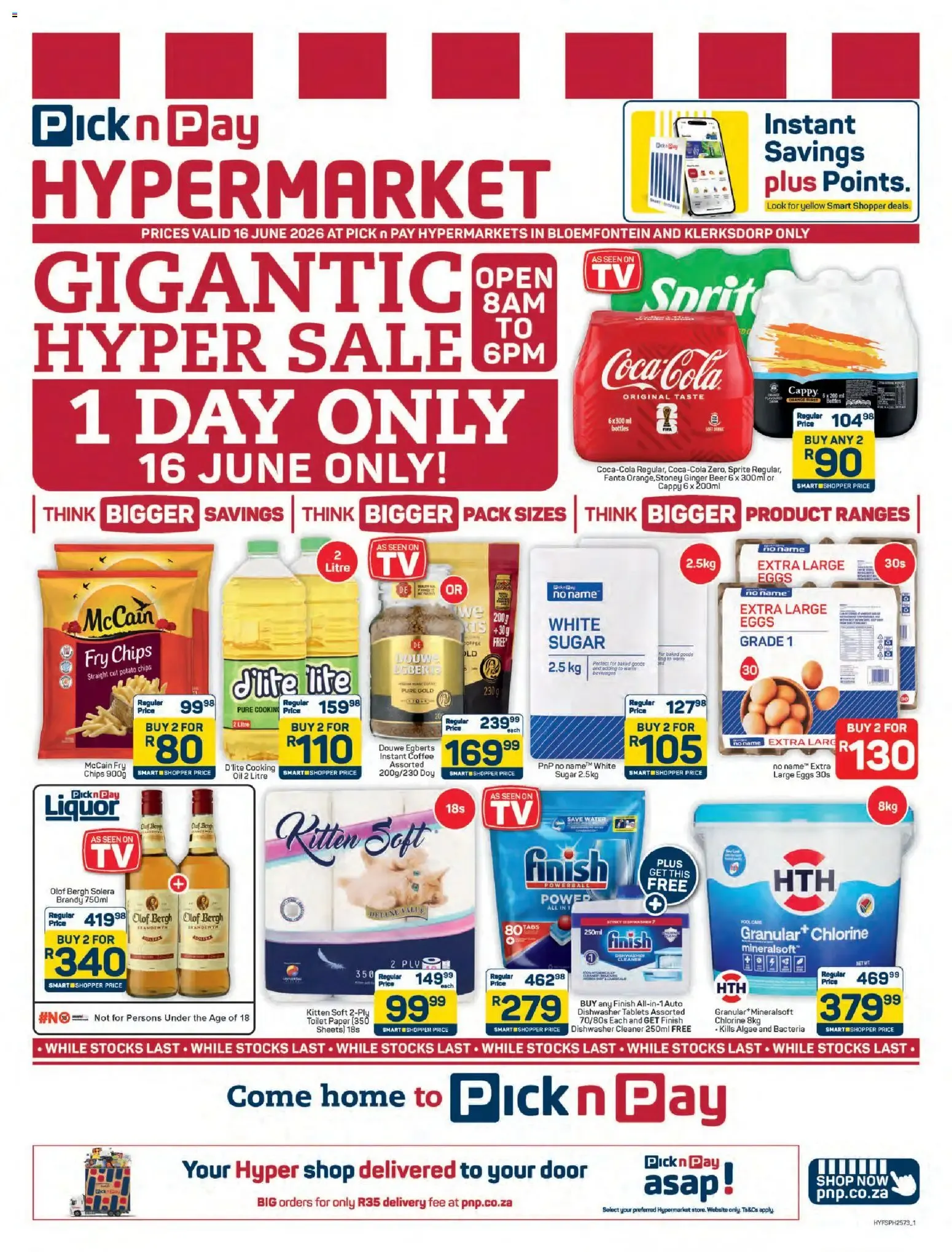 Pick n Pay Free State - Hypermarket Gigantic Sale Specials (16/06/2026 - 16/06/2026) Online