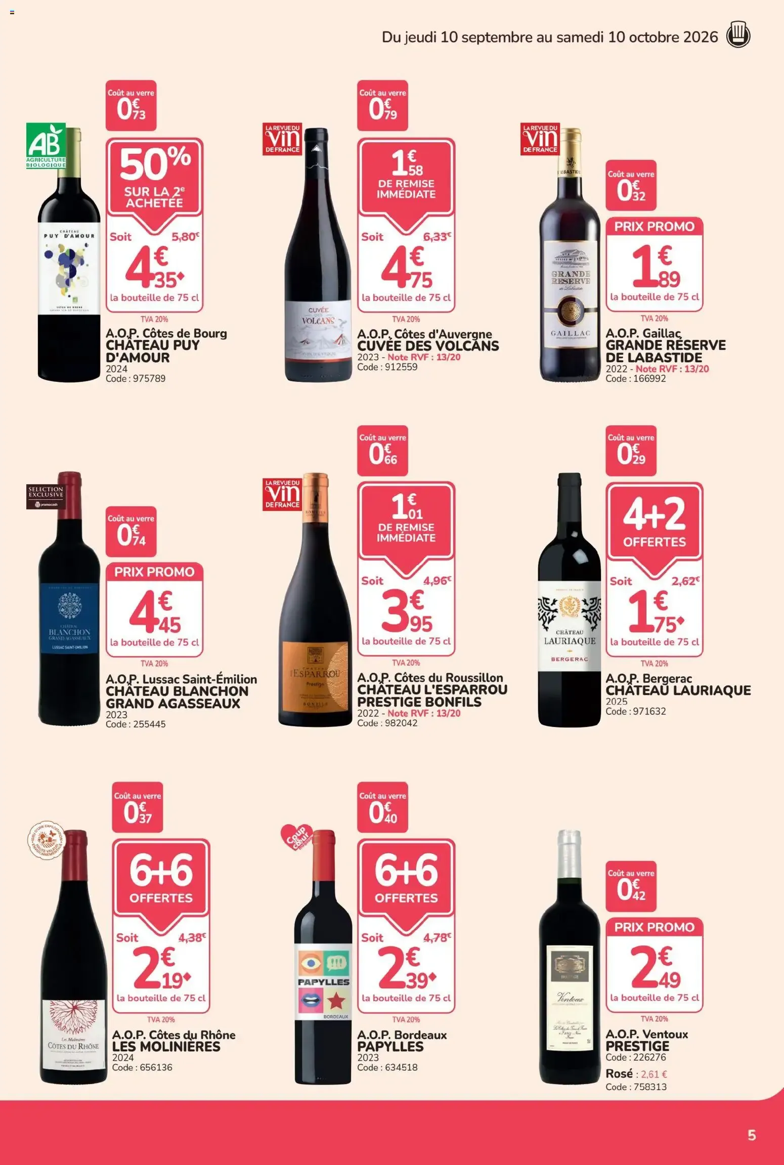 Promocash Foire aux vins à partir du 10/09/2026 - promo en ligne du 10 septembre au 10 octobre 2026 - Catalogue page 5