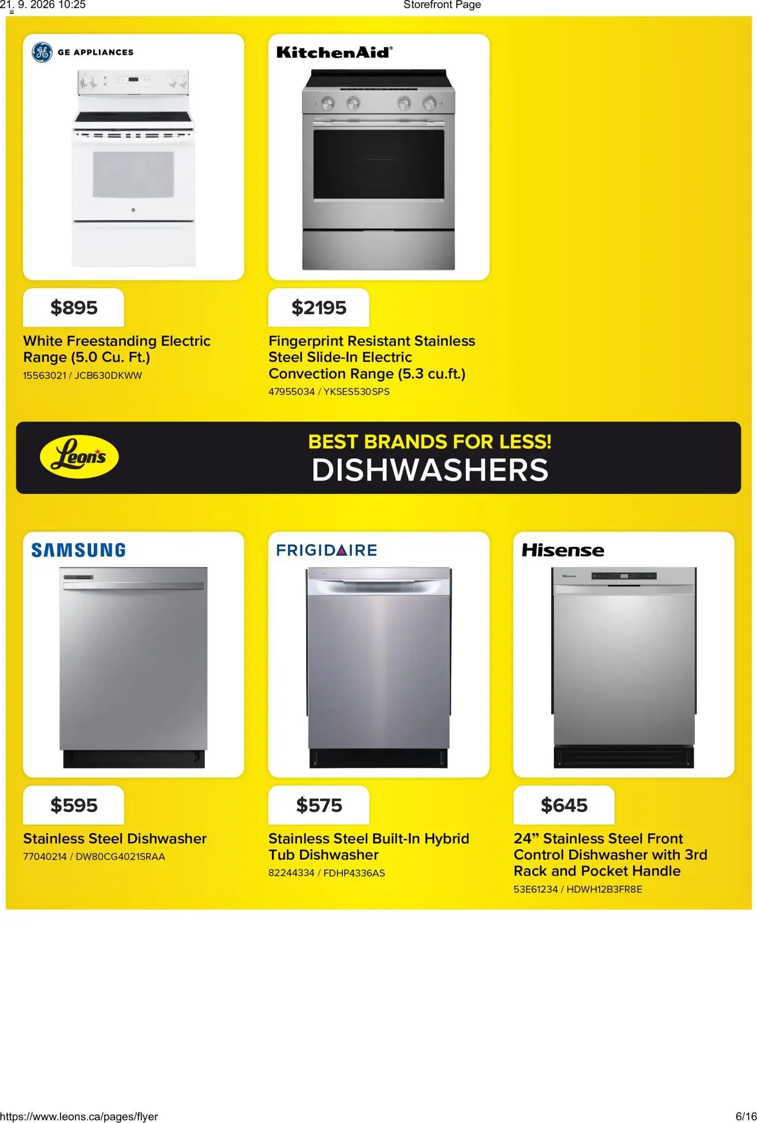 Leon's - Best Brands For Less! Appliances from September 17 to September 23 2026 - flyer page 6