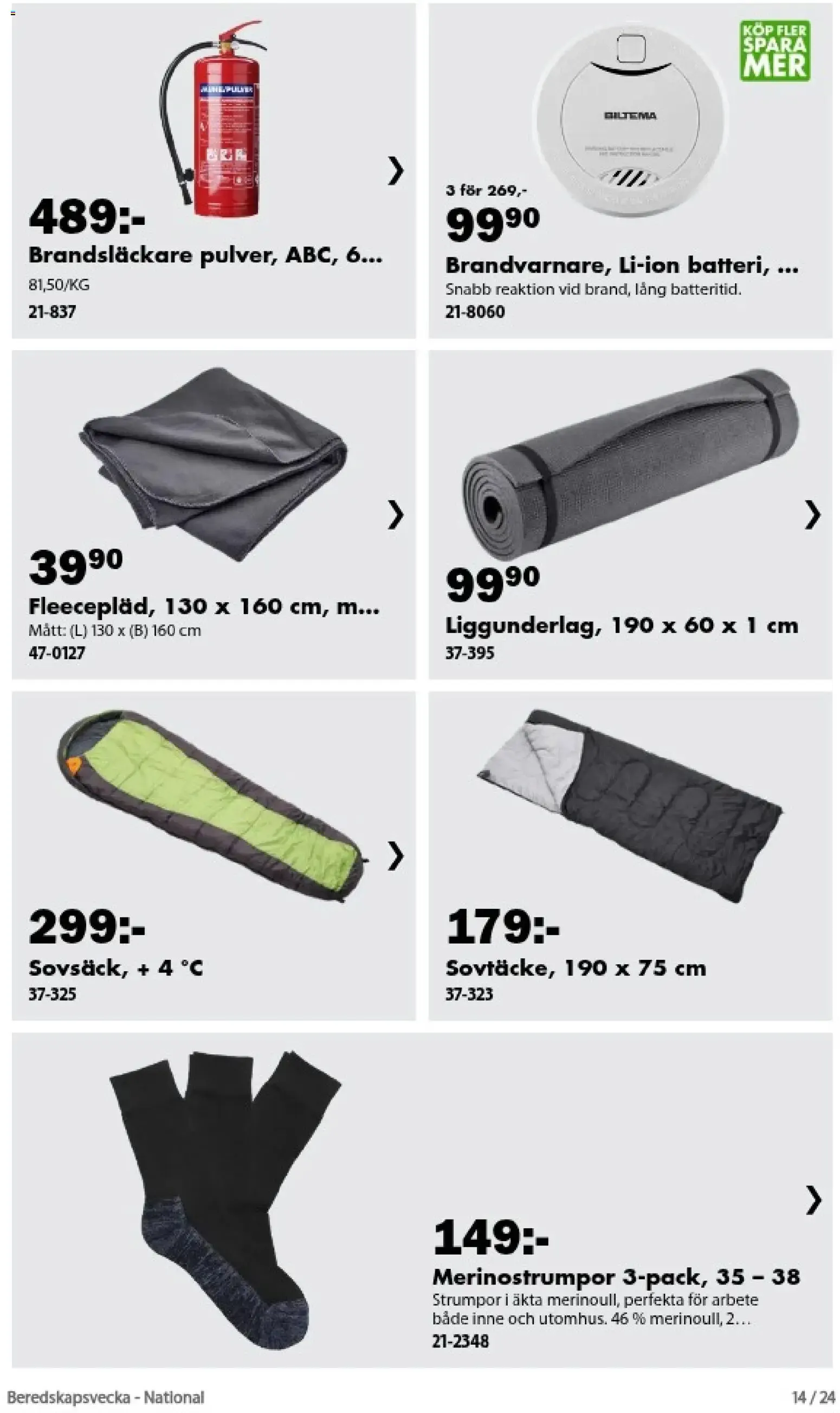 Biltema: Beredskapsvecka. Bli förberedd med våra krisprodukter. från 20 september till 15 oktober 2026 - Reklamblad sidor 14