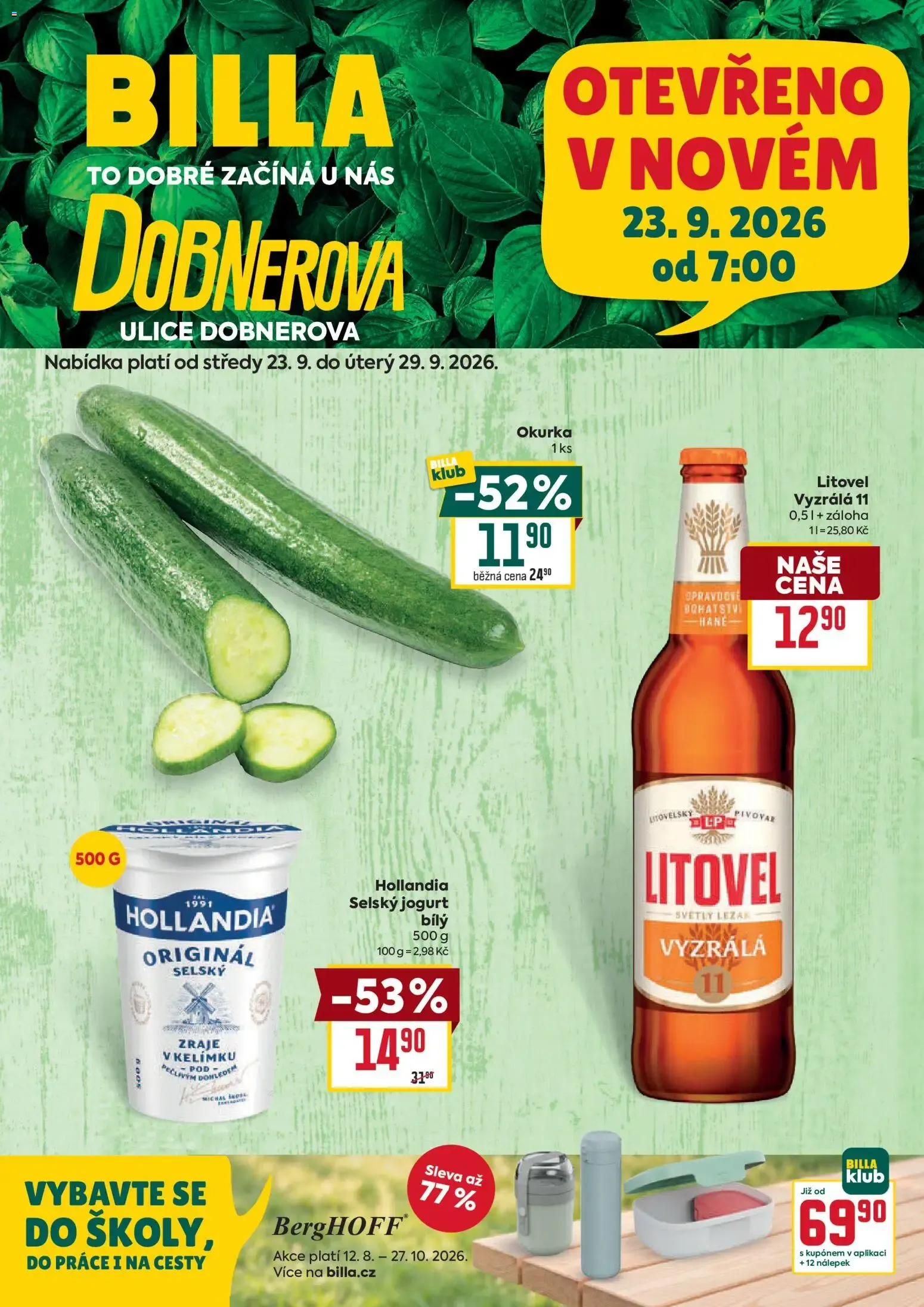 BILLA Dobnerova - Inauguración y ofertas - 23. září 29. září 2026 - Page 1