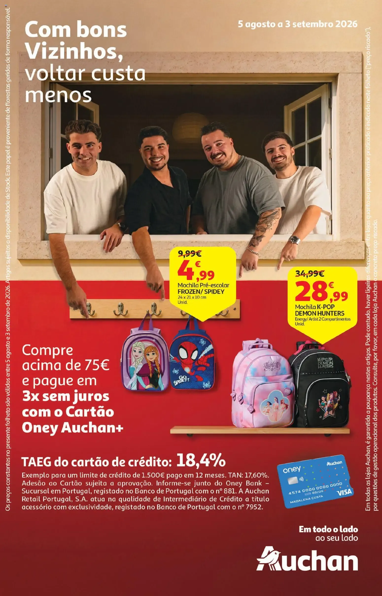 Folheto Auchan - Folheto Escolar » de 05/08/2026 - 03/09/2026 de 5 de agosto até 3 de setembro 2026 - Pagina 1