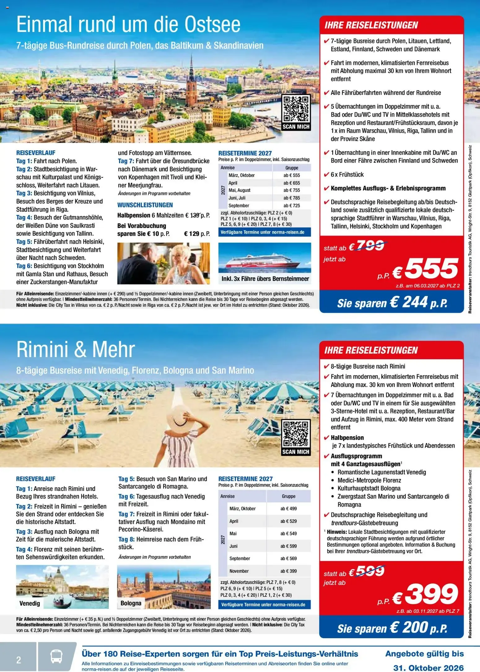 Norma Reisen (ab 01.10.2026) zum blättern » Angebote von 1. Oktober bis 31. Oktober 2026 - Prospekt seite 2